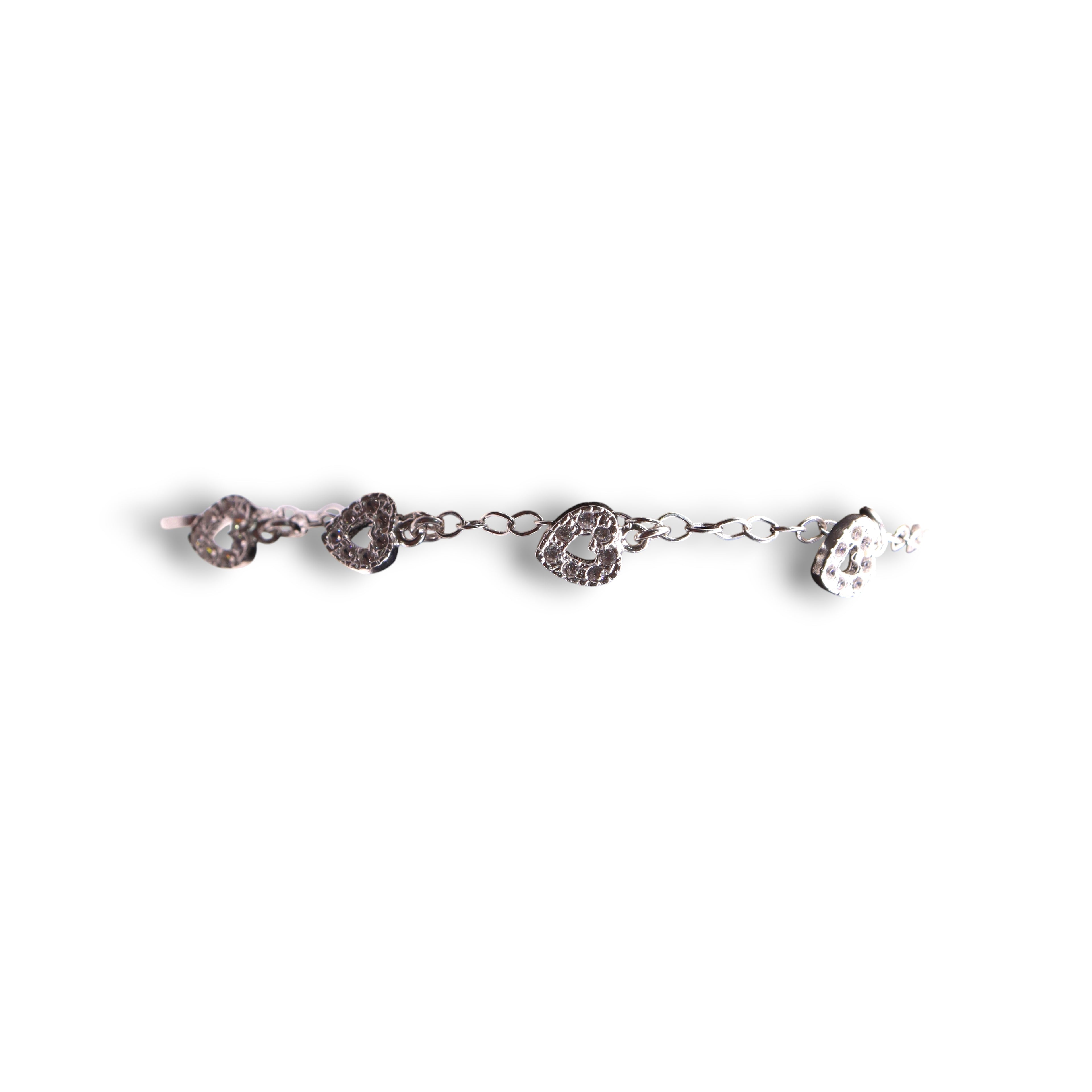 Pulsera Corazones Plata .925 18.5 cm Diseño Colgante Jozep Joyería