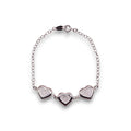Pulsera Tres Corazones con Zirconias en Plata .925 19 cm – Jozep Joyería