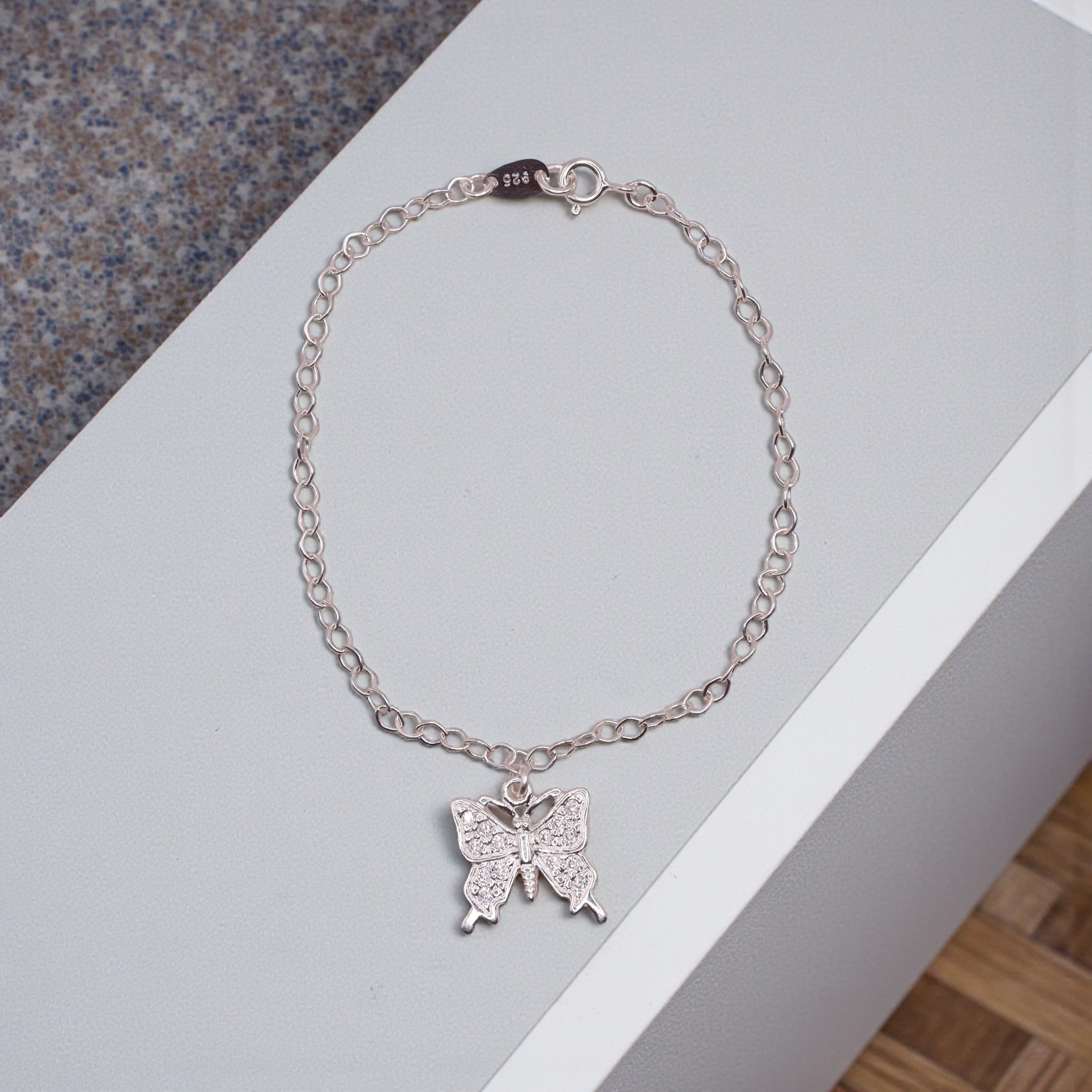 Pulsera Mariposa Grande Plata .925 18 cm  Jozep Joyería