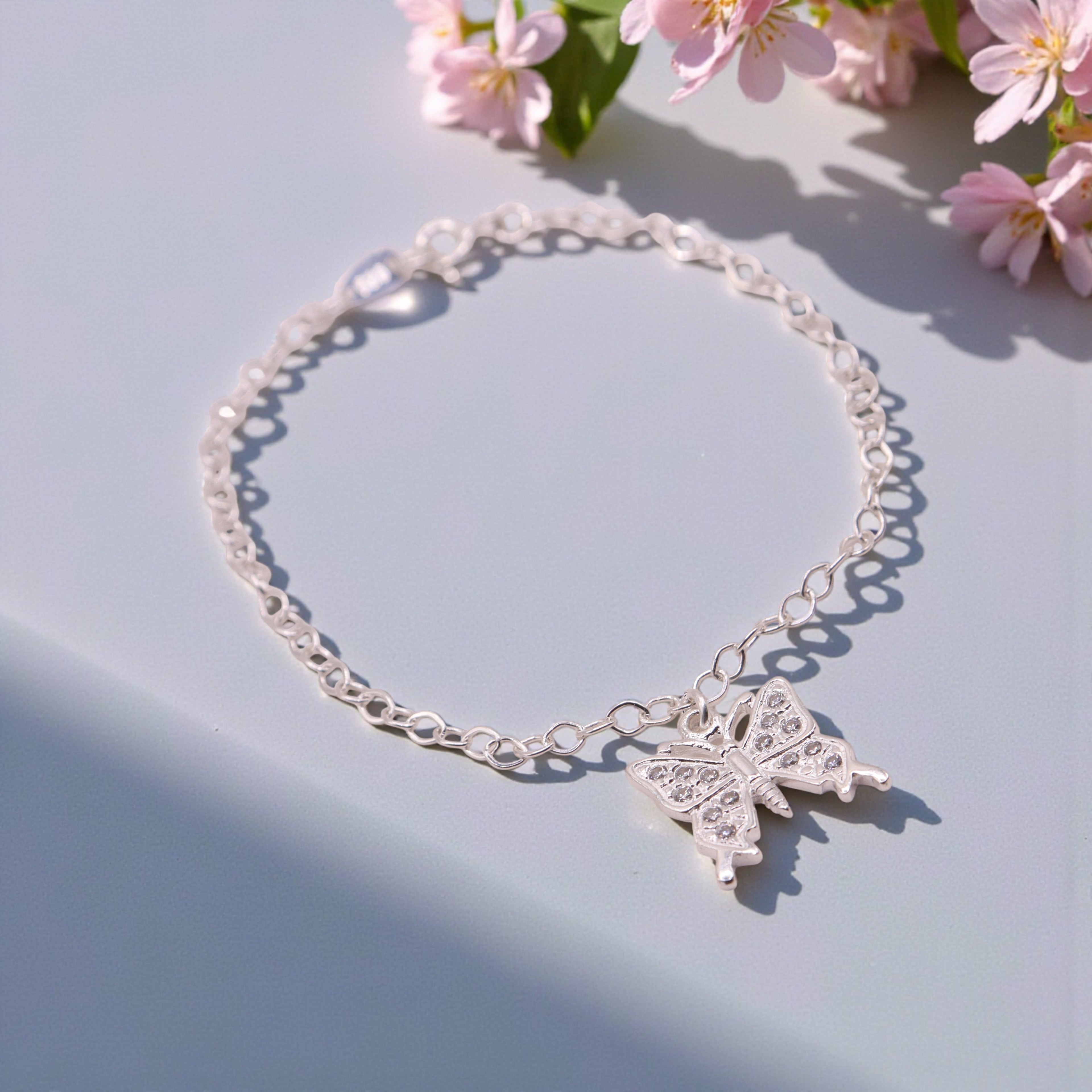 Pulsera Mariposa Grande Plata .925 18 cm  Jozep Joyería