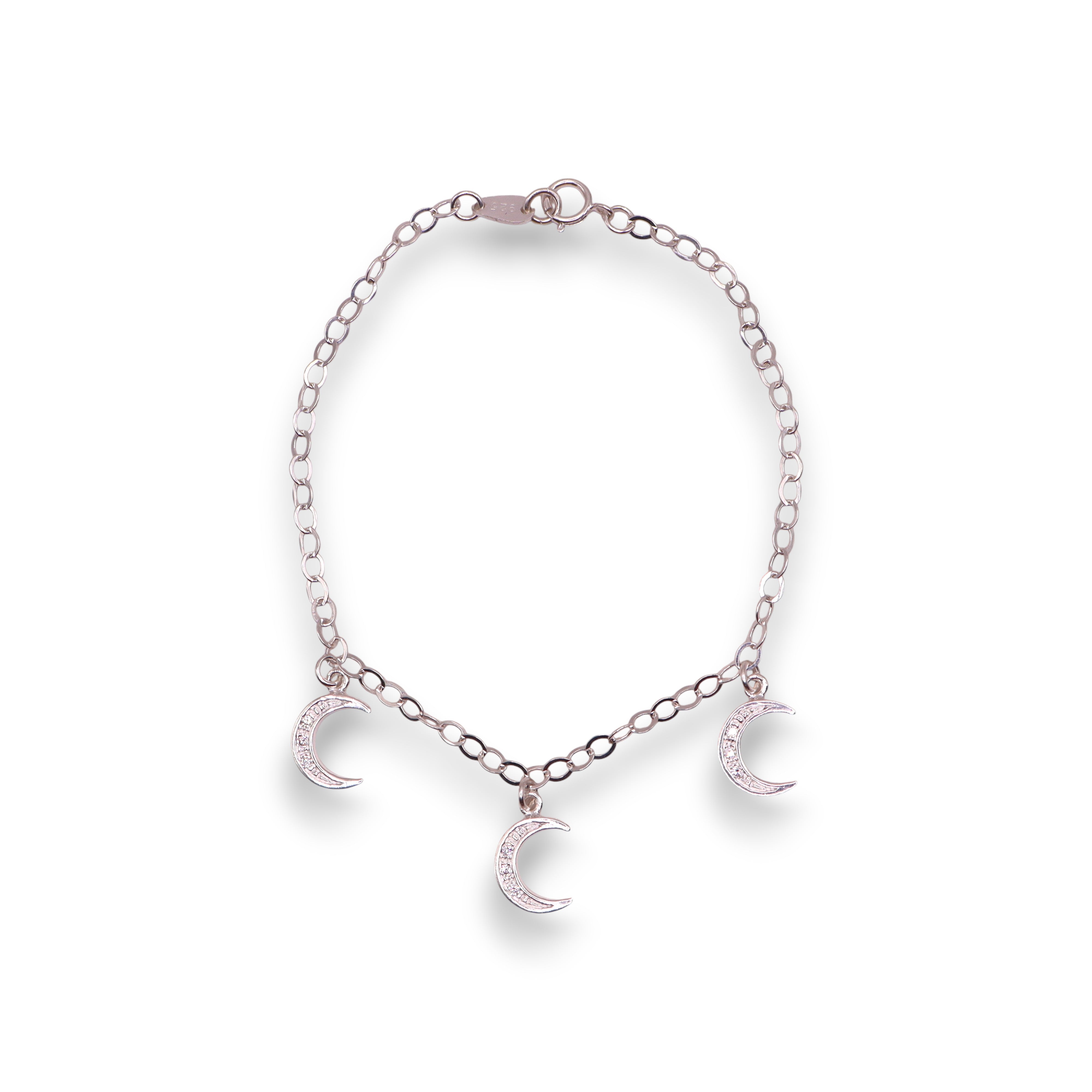 Pulsera Tres Lunas Plata .925 19 cm Jozep Joyería