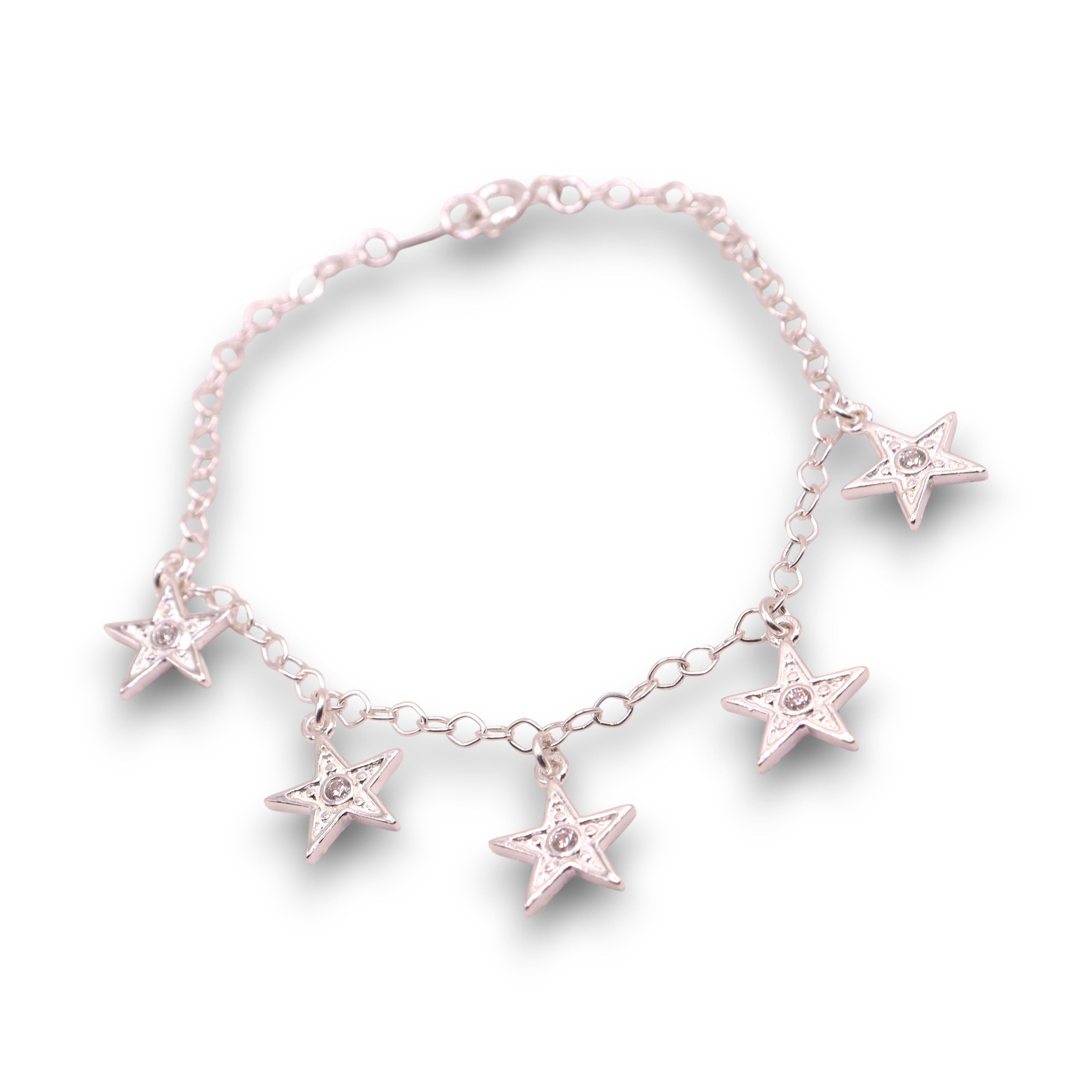 Pulsera Cinco Estrellas Plata .925 19 cm  Jozep Joyería