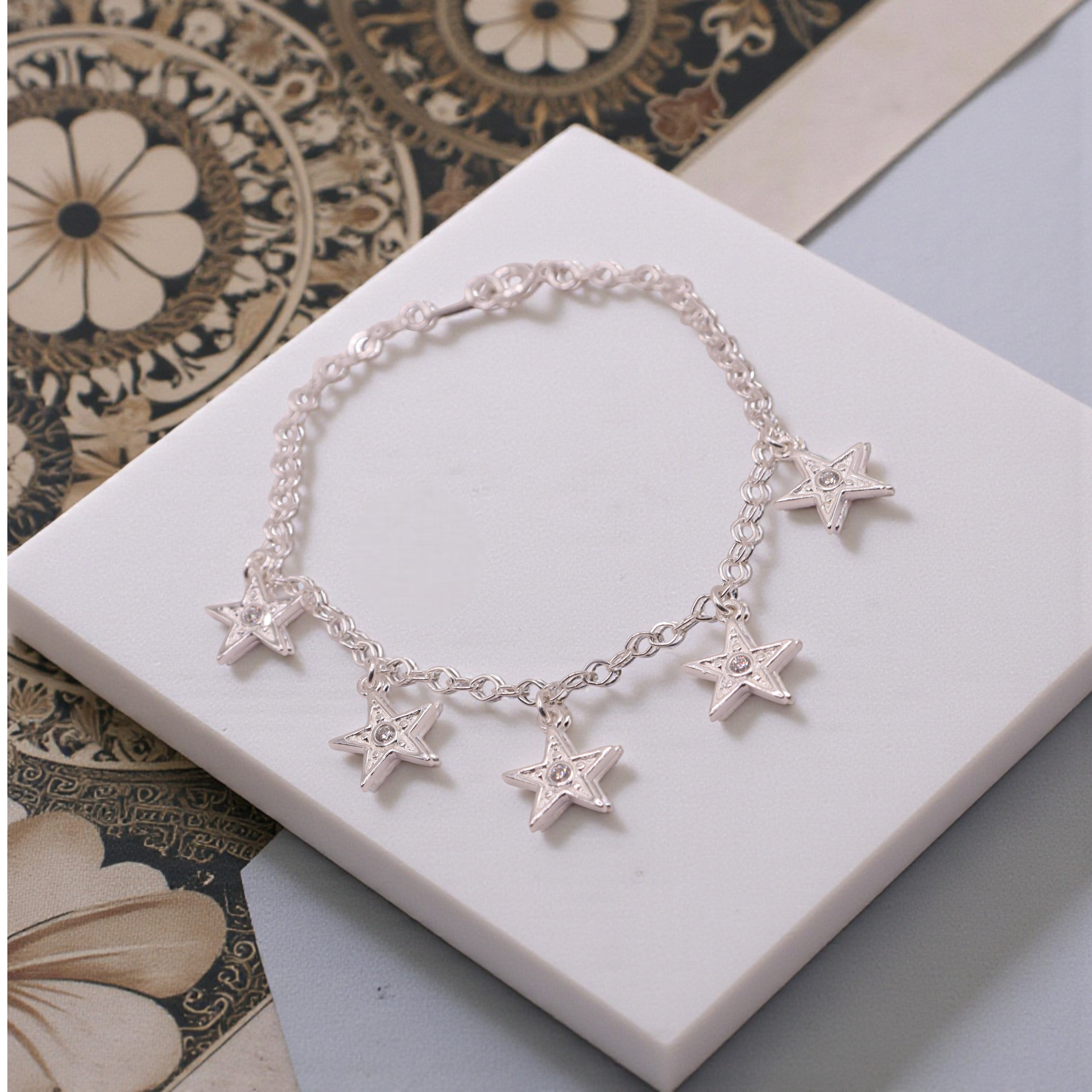 Pulsera Cinco Estrellas Plata .925 19 cm  Jozep Joyería