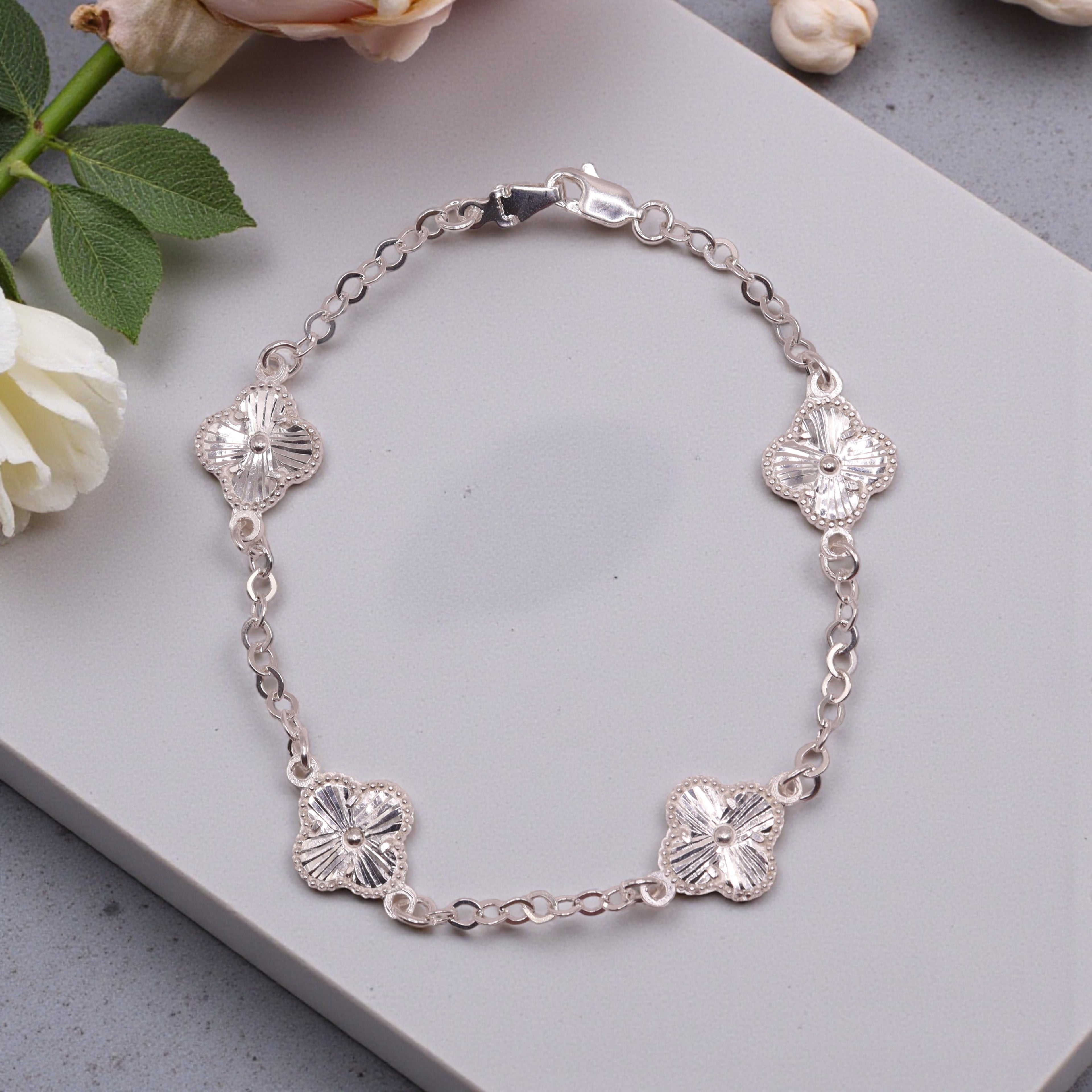 Pulsera Plata 925 Trebol 21.5 Cm | Jozep Joyería