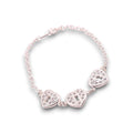Pulsera Tres Corazones Candado Plata .925 19 cm Jozep Joyería