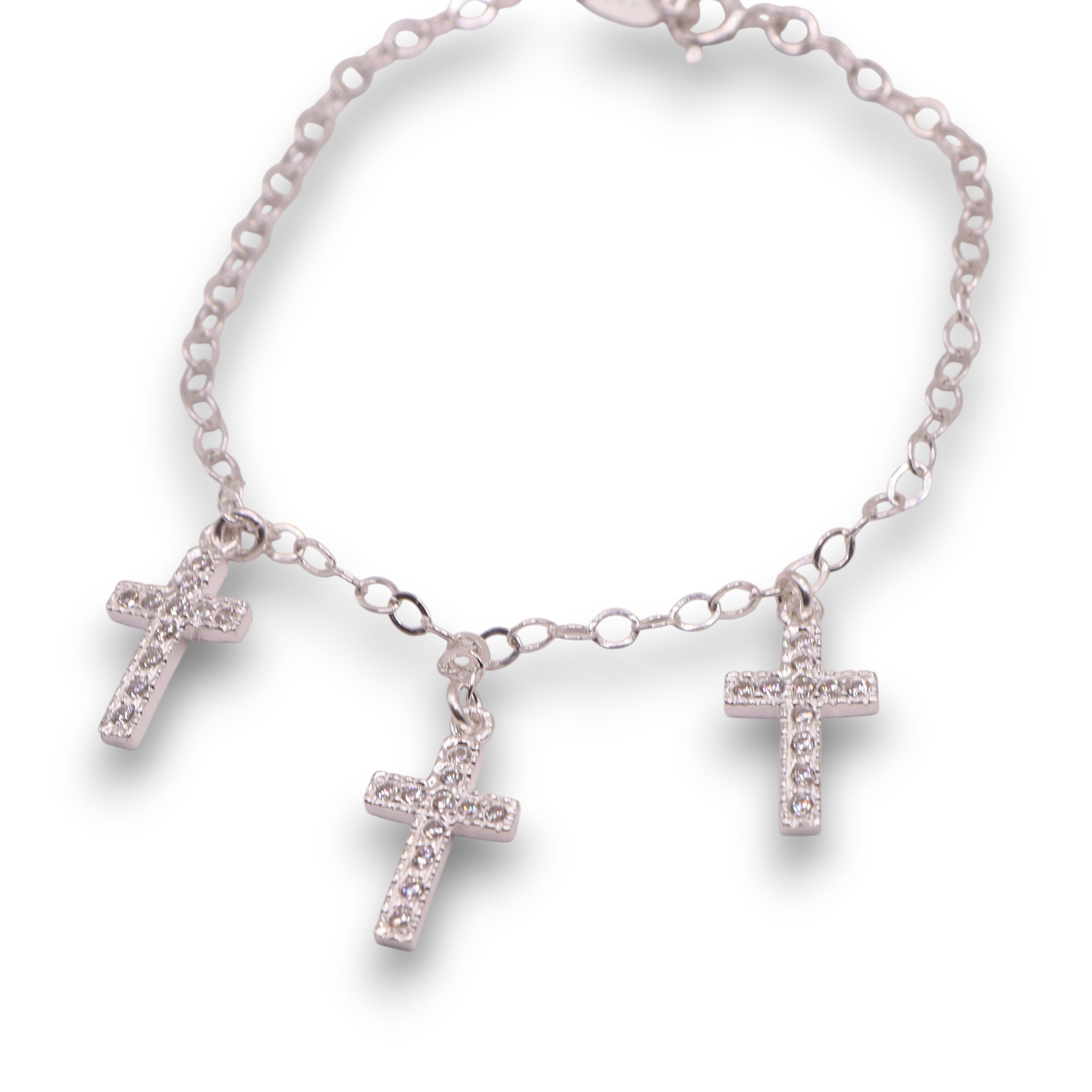 Pulsera Tres Cruces Plata .925 18.5 cm Jozep Joyería