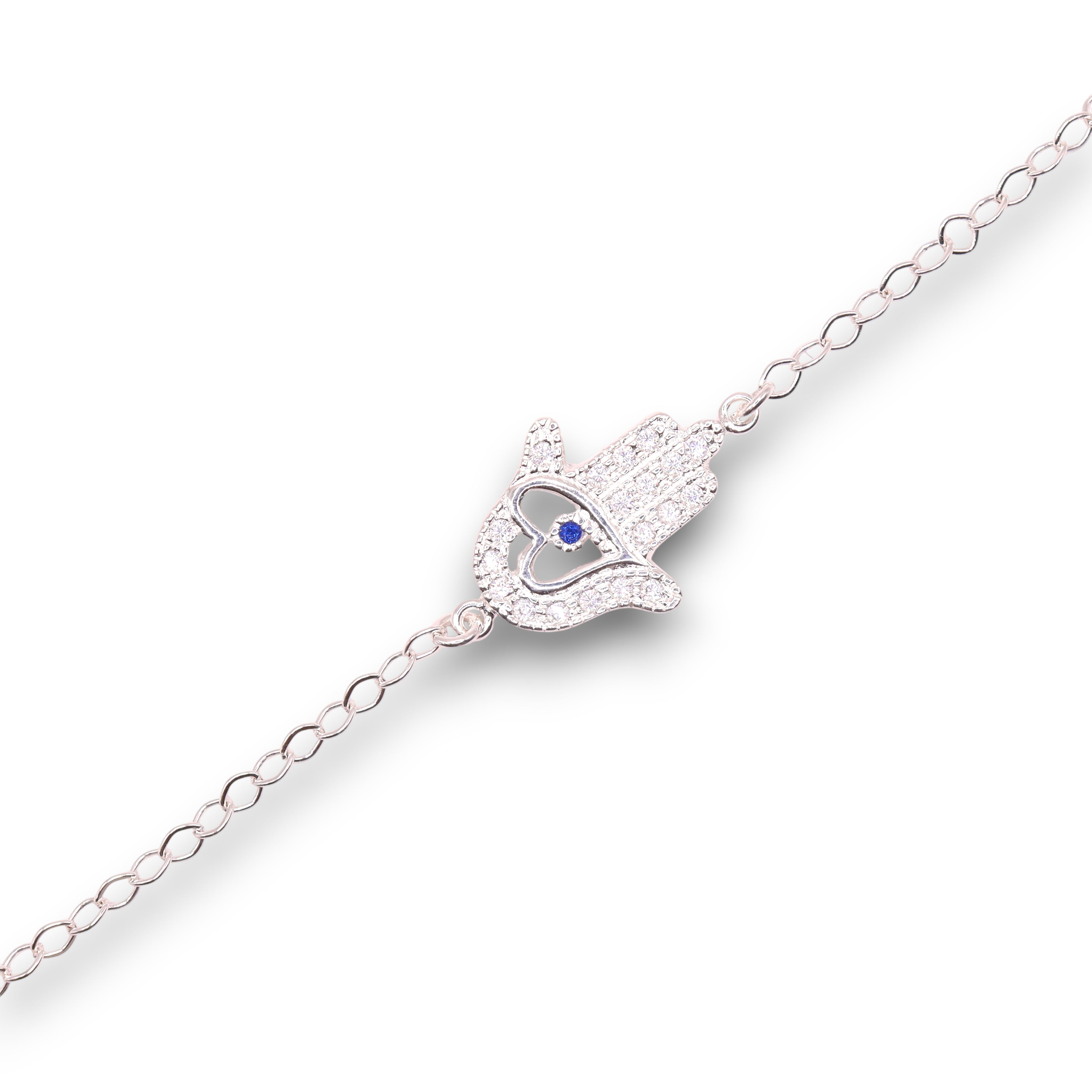 Pulsera Mano De Fátima Plata .925 18 cm