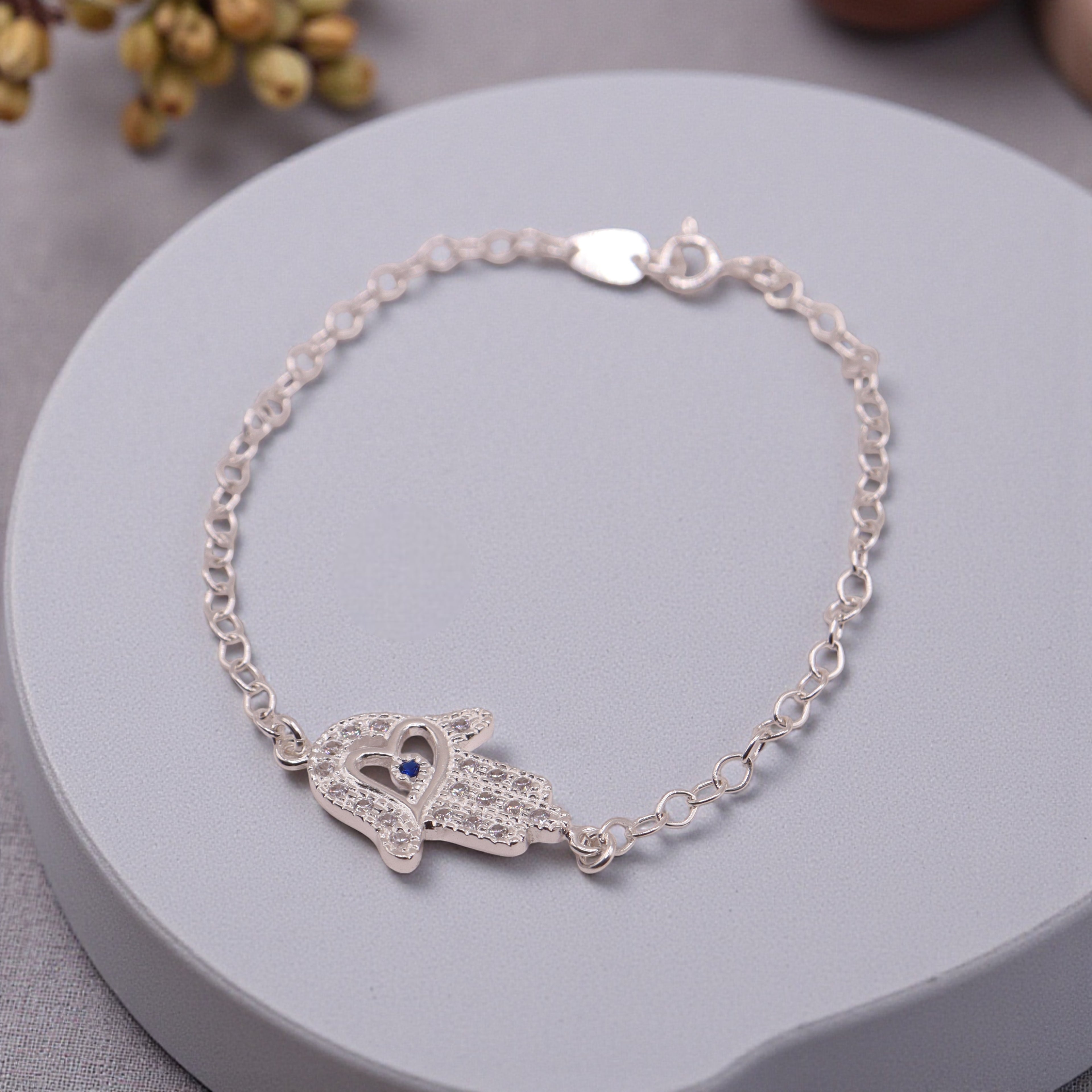 Pulsera Mano De Fátima Plata .925 18 cm