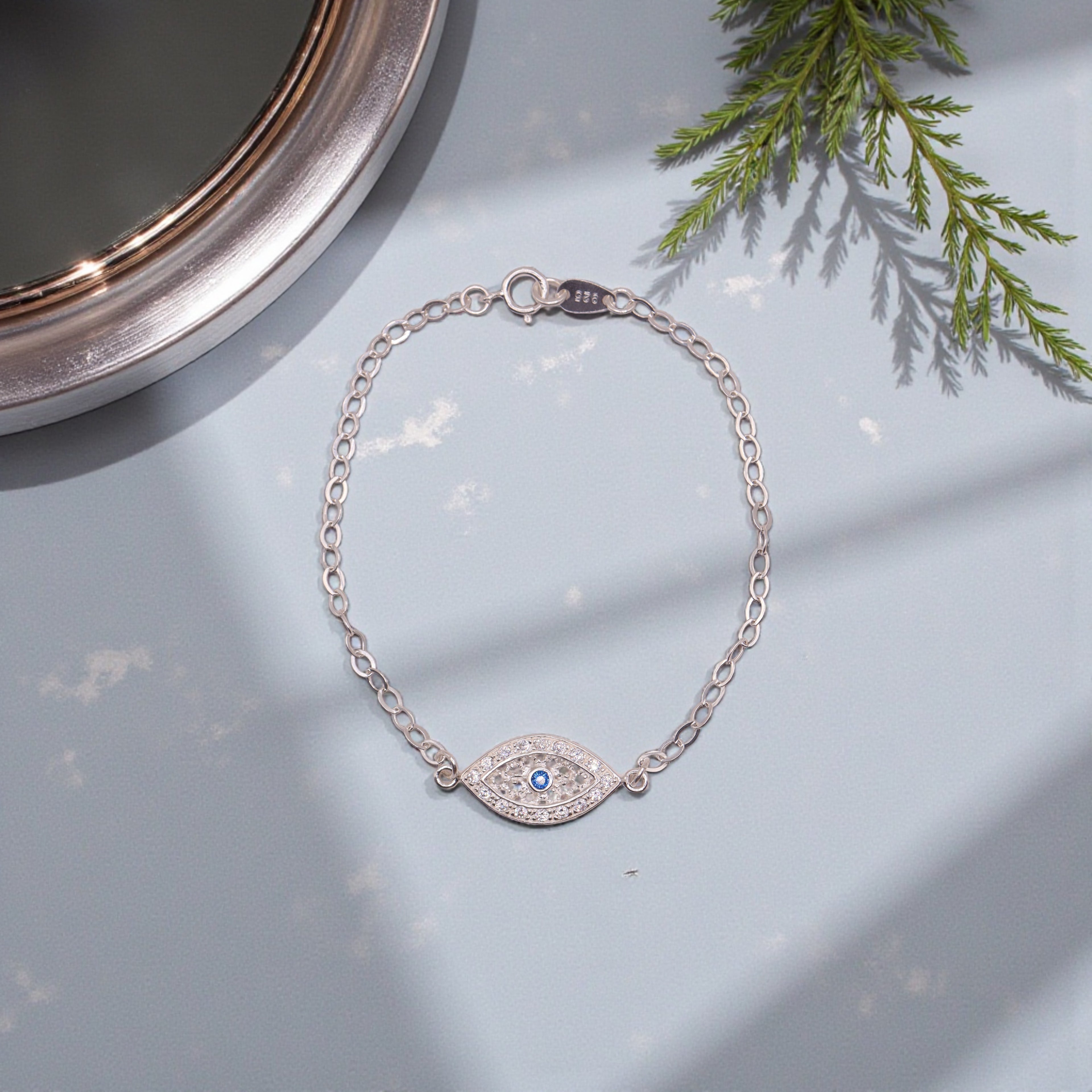 Pulsera Ojo Turco Plata .925 18 cm  Jozep Joyería