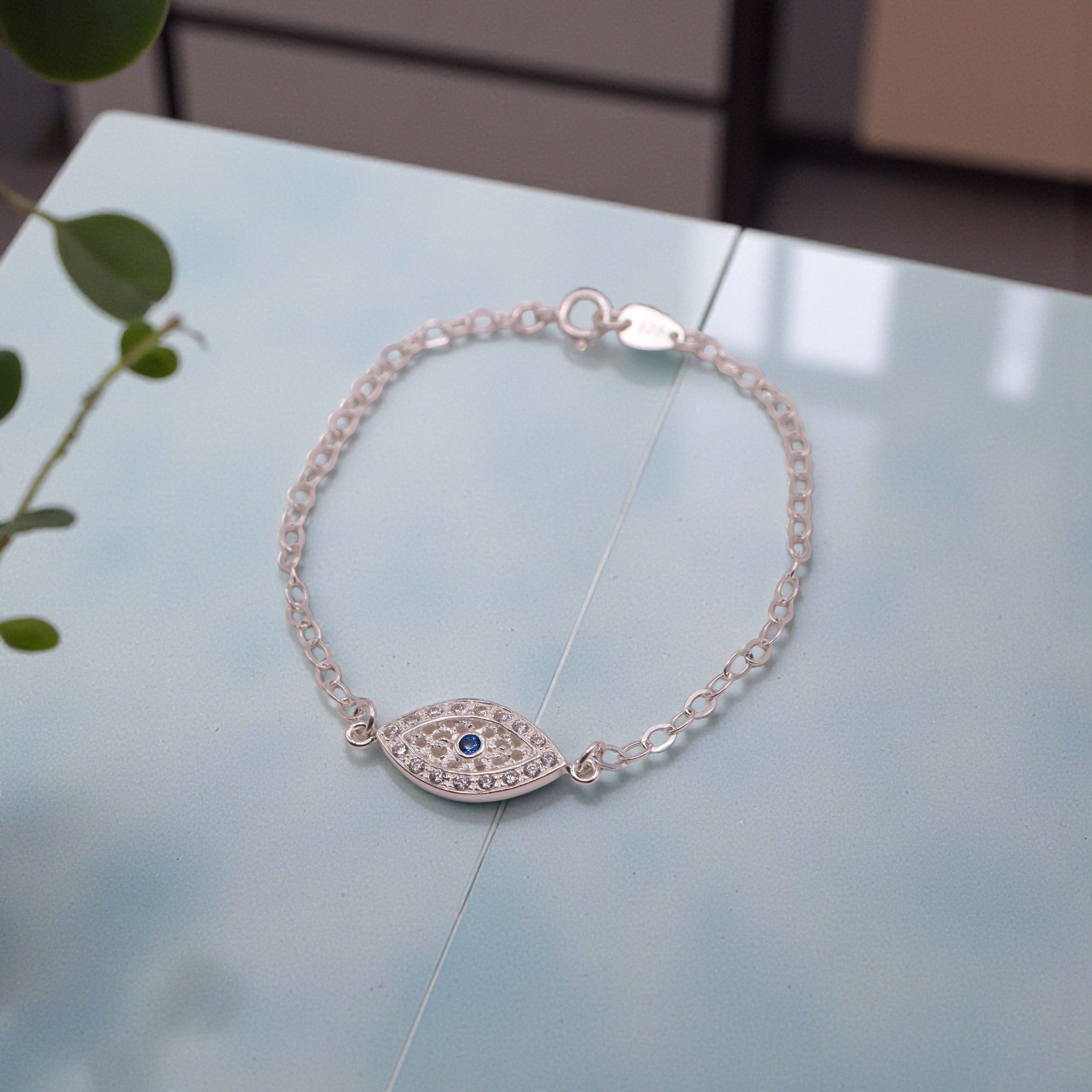 Pulsera Ojo Turco Plata .925 18 cm  Jozep Joyería