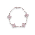 Pulsera Plata 925 Trebol Rosa 18 Cm | Jozep Joyería