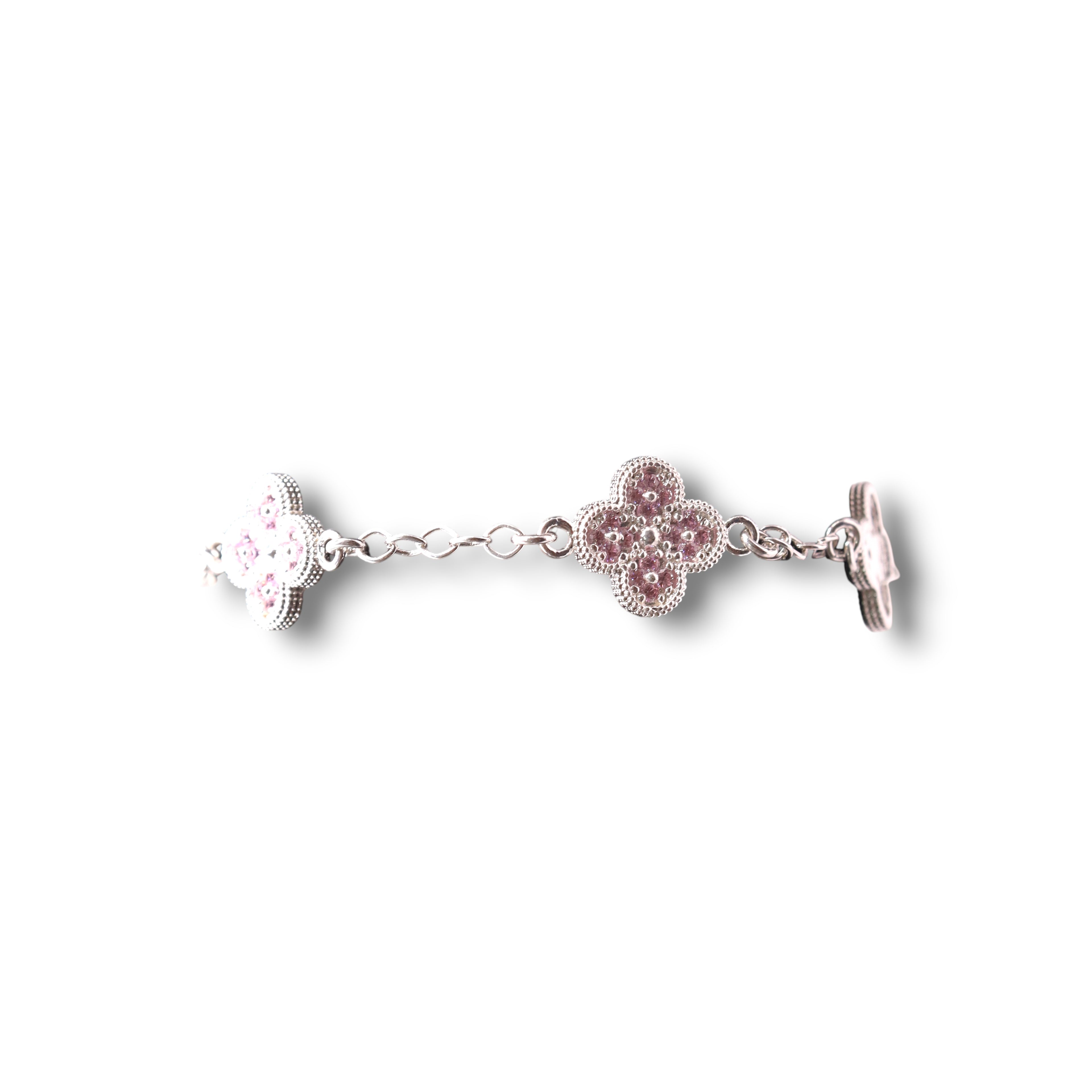 Pulsera Plata 925 Flores Rosas 18 Cm | Jozep Joyería