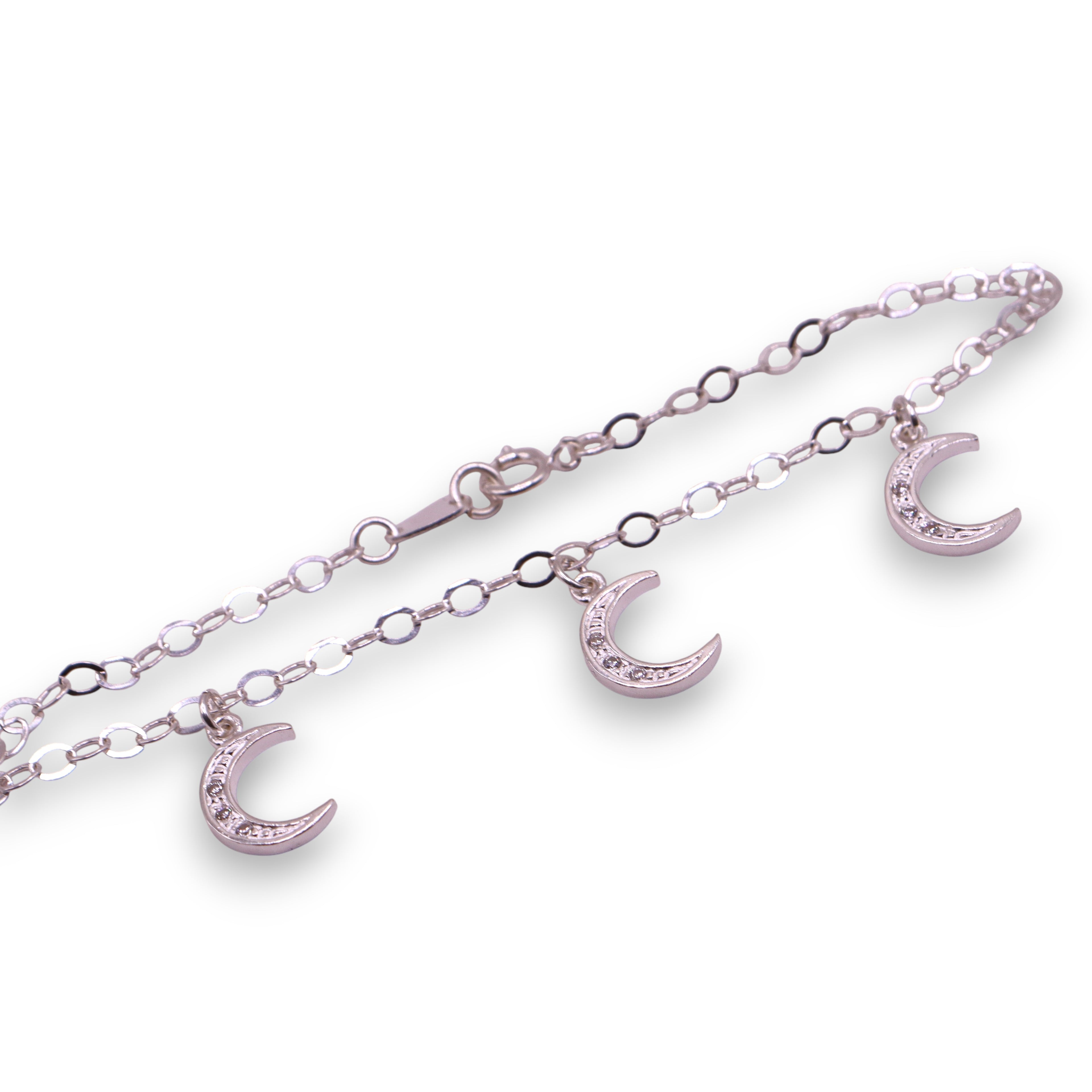 Pulsera Tres Lunas Plata .925 19 cm Jozep Joyería