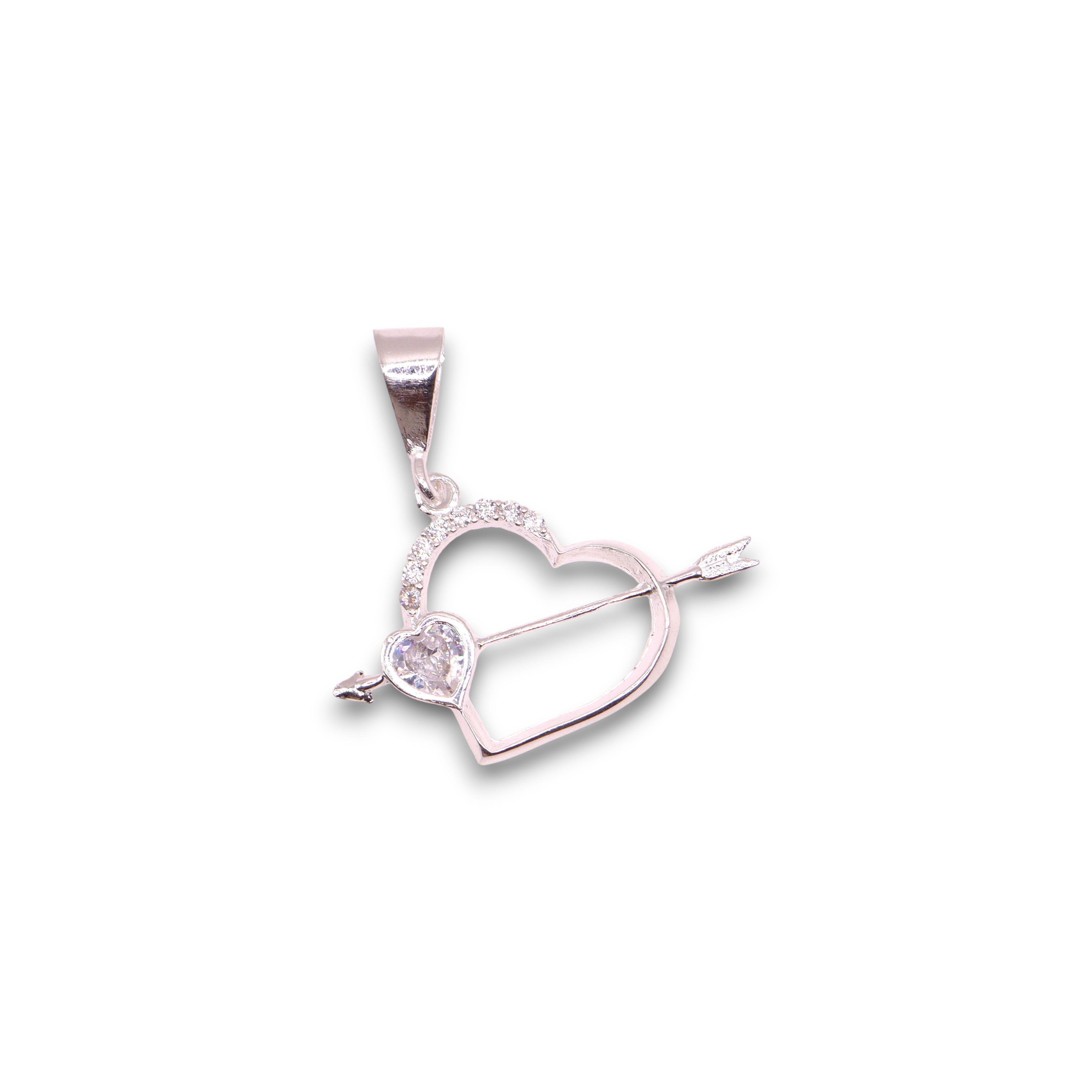 Dije Corazón Flecha Amor Plata .925 Jozep Joyería