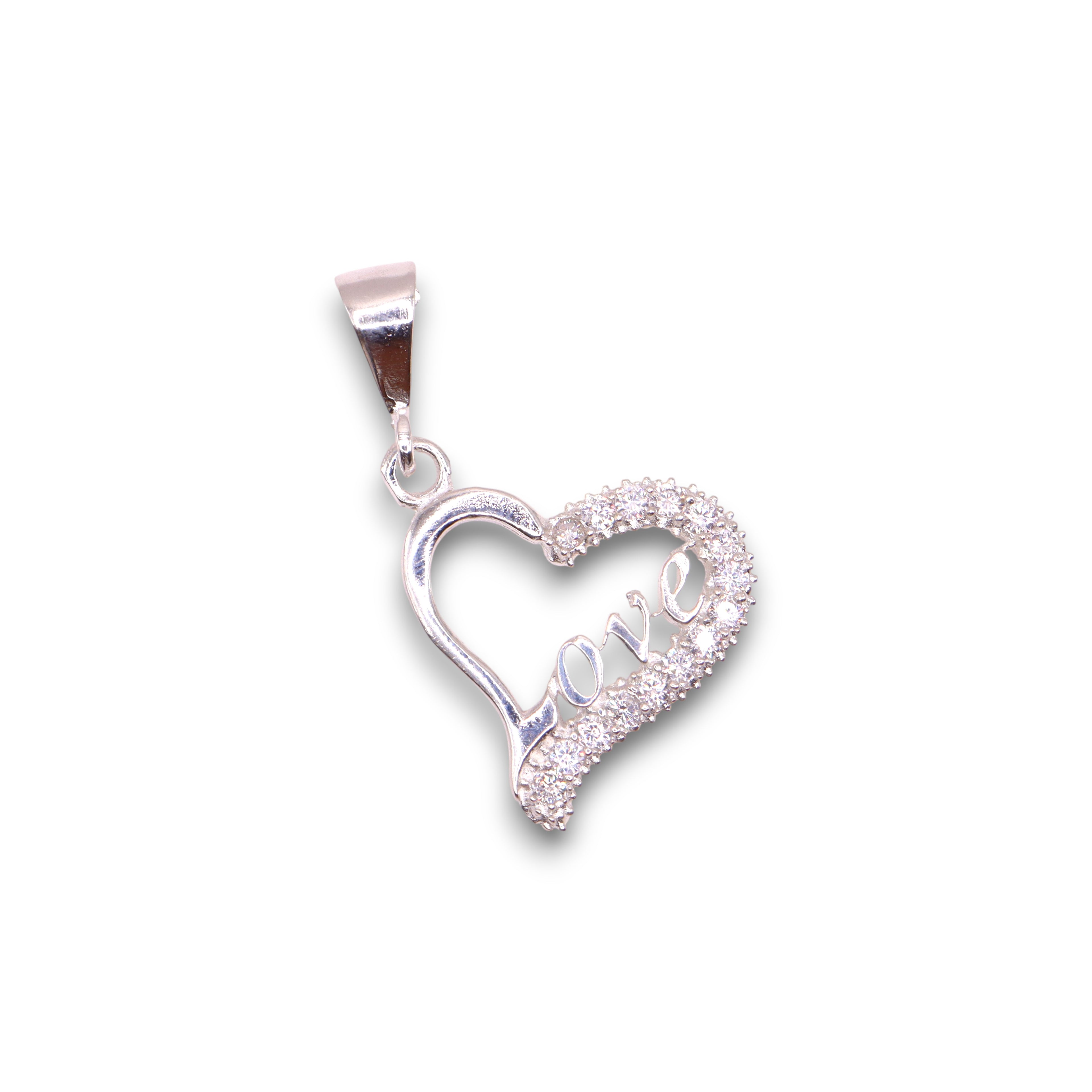 Dije Corazón Love Plata .925 Diseño Brillante Jozep Joyería