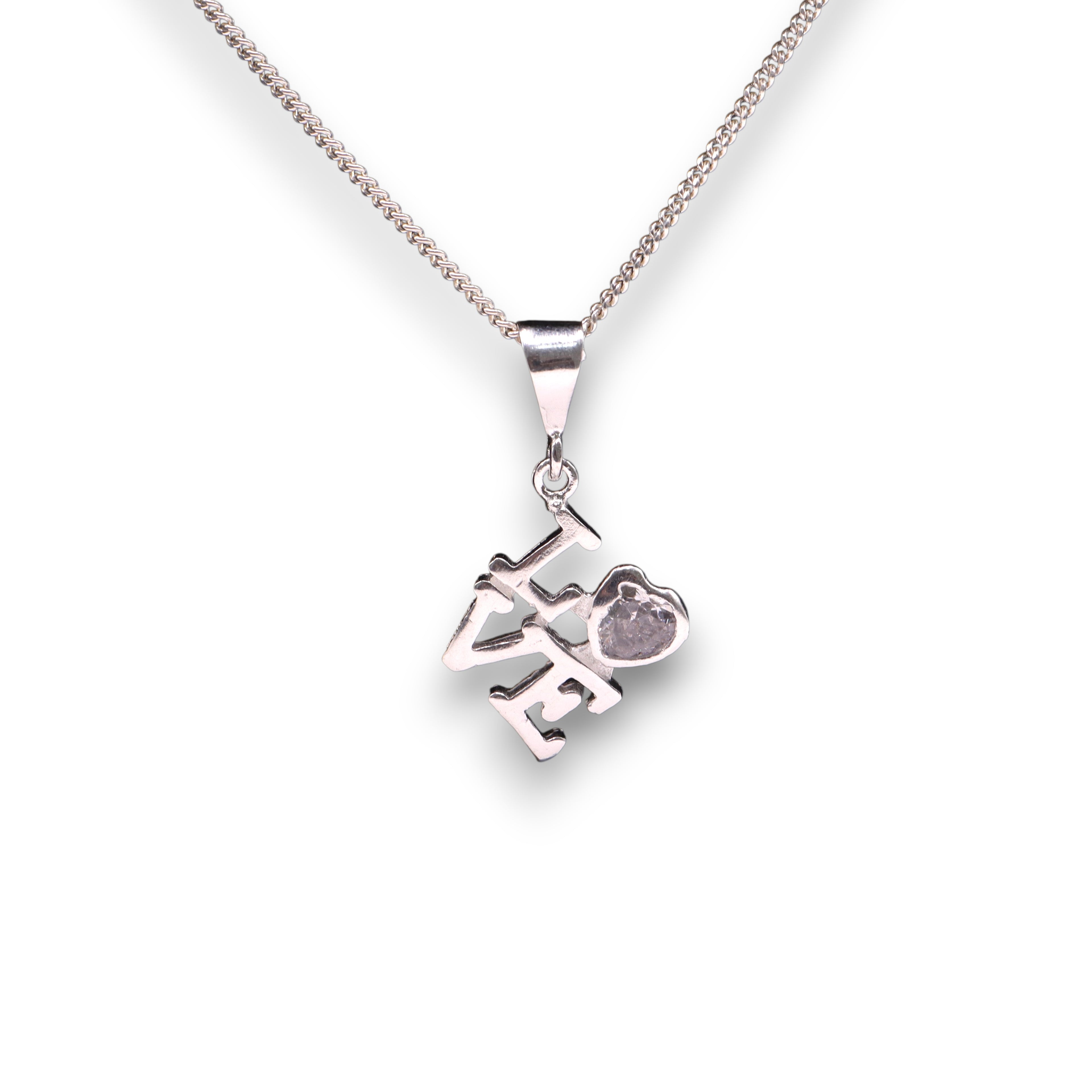 Dije Love Con Corazón Plata .925