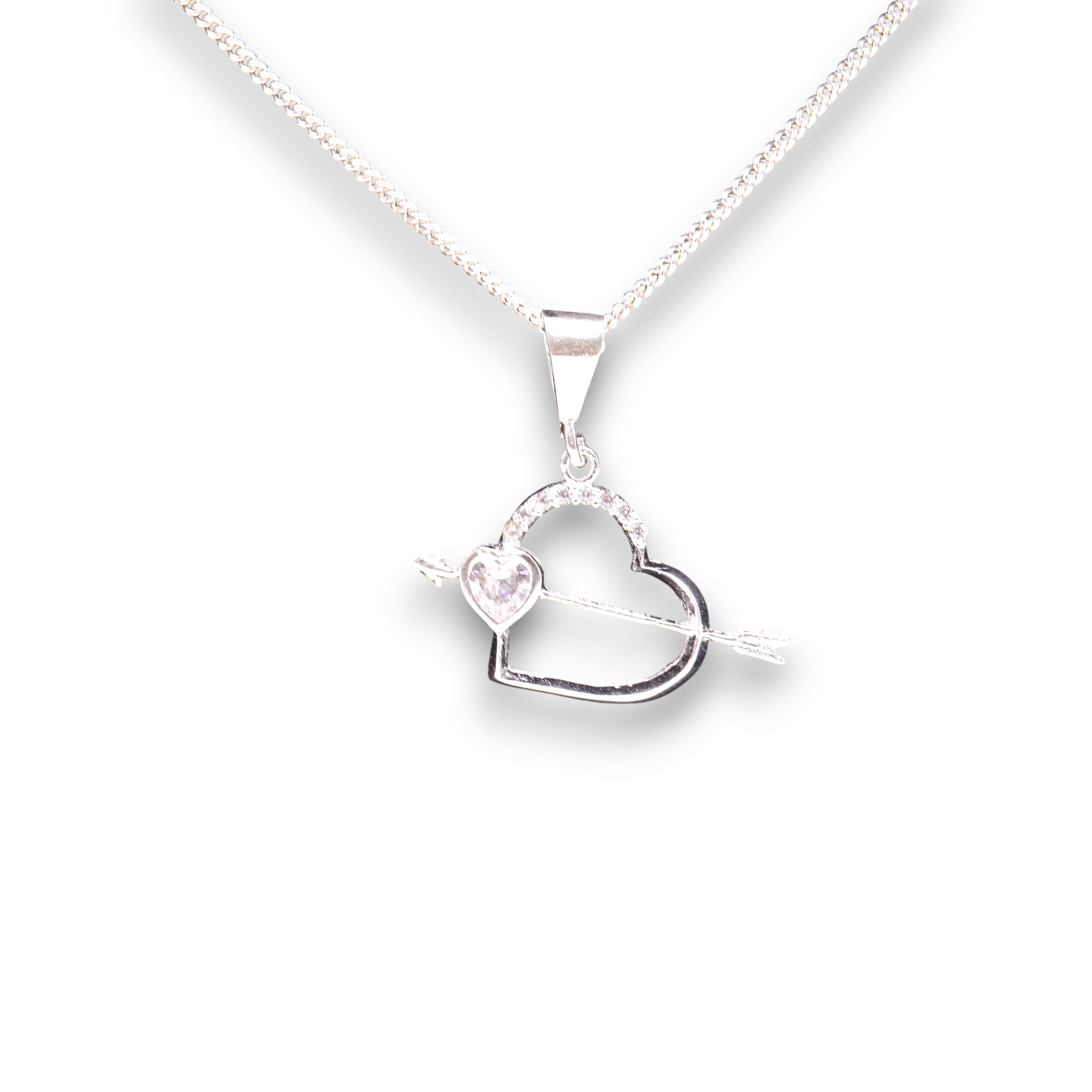 Dije Corazón Flecha Amor Plata .925 Jozep Joyería