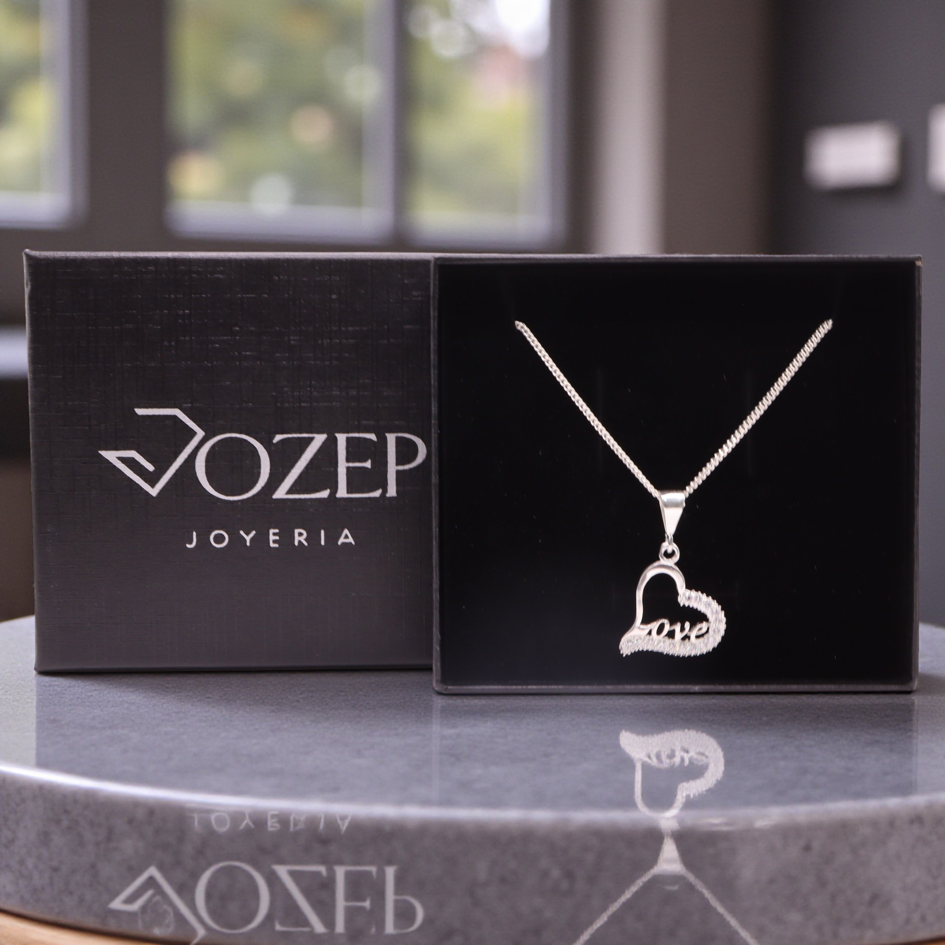 Dije Corazón Love Plata .925 Diseño Brillante Jozep Joyería