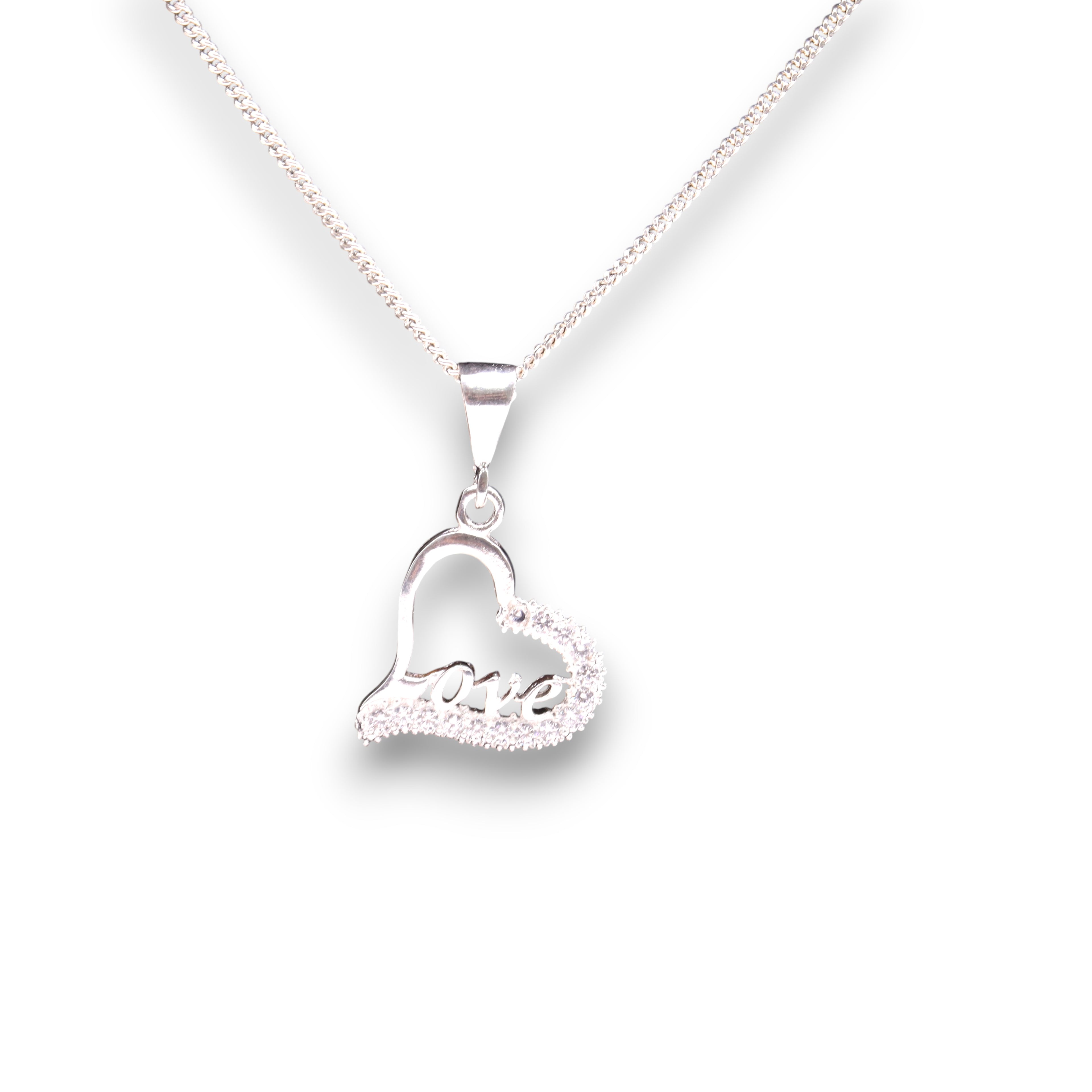 Dije Corazón Love Plata .925 Diseño Brillante Jozep Joyería