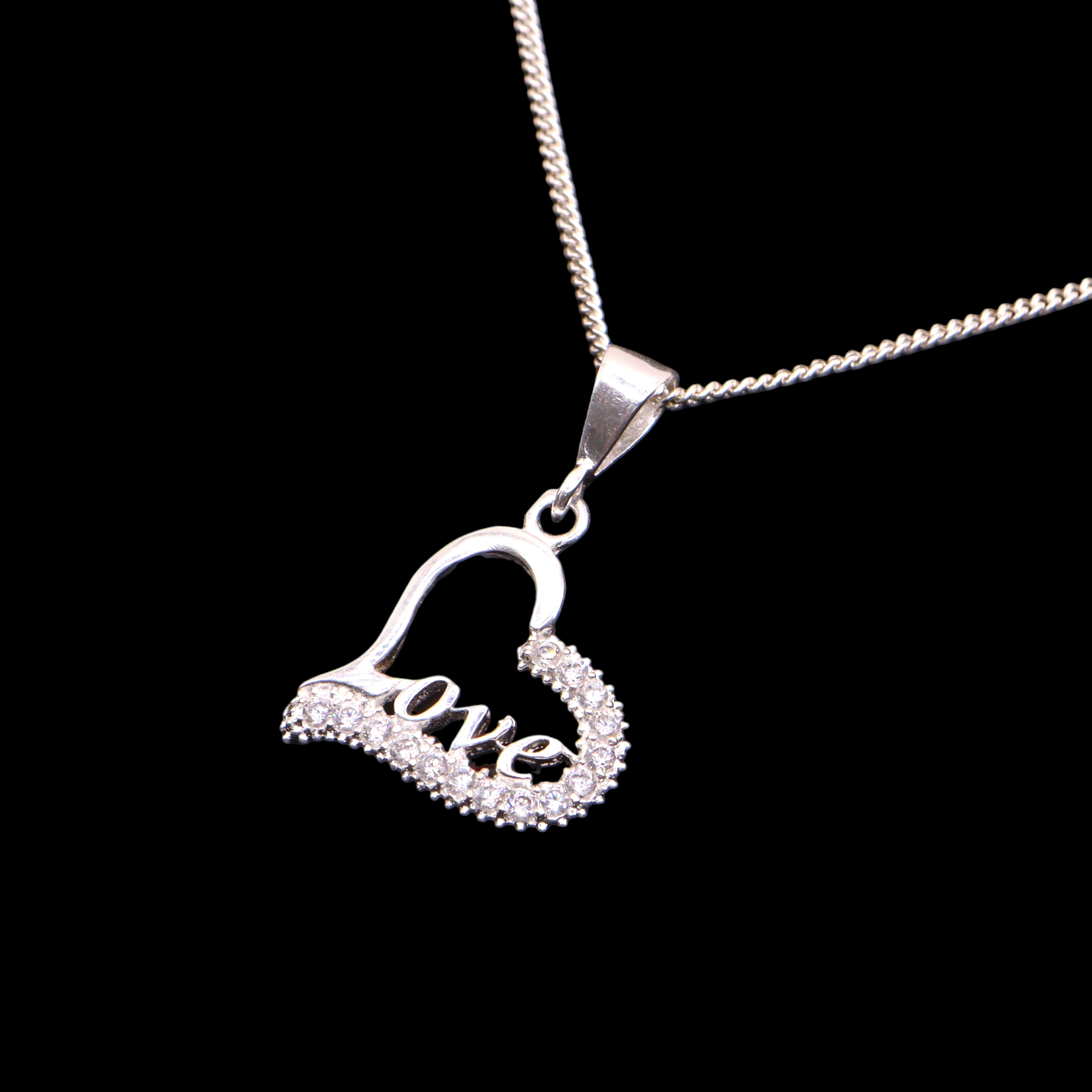 Dije Corazón Love Plata .925 Diseño Brillante Jozep Joyería
