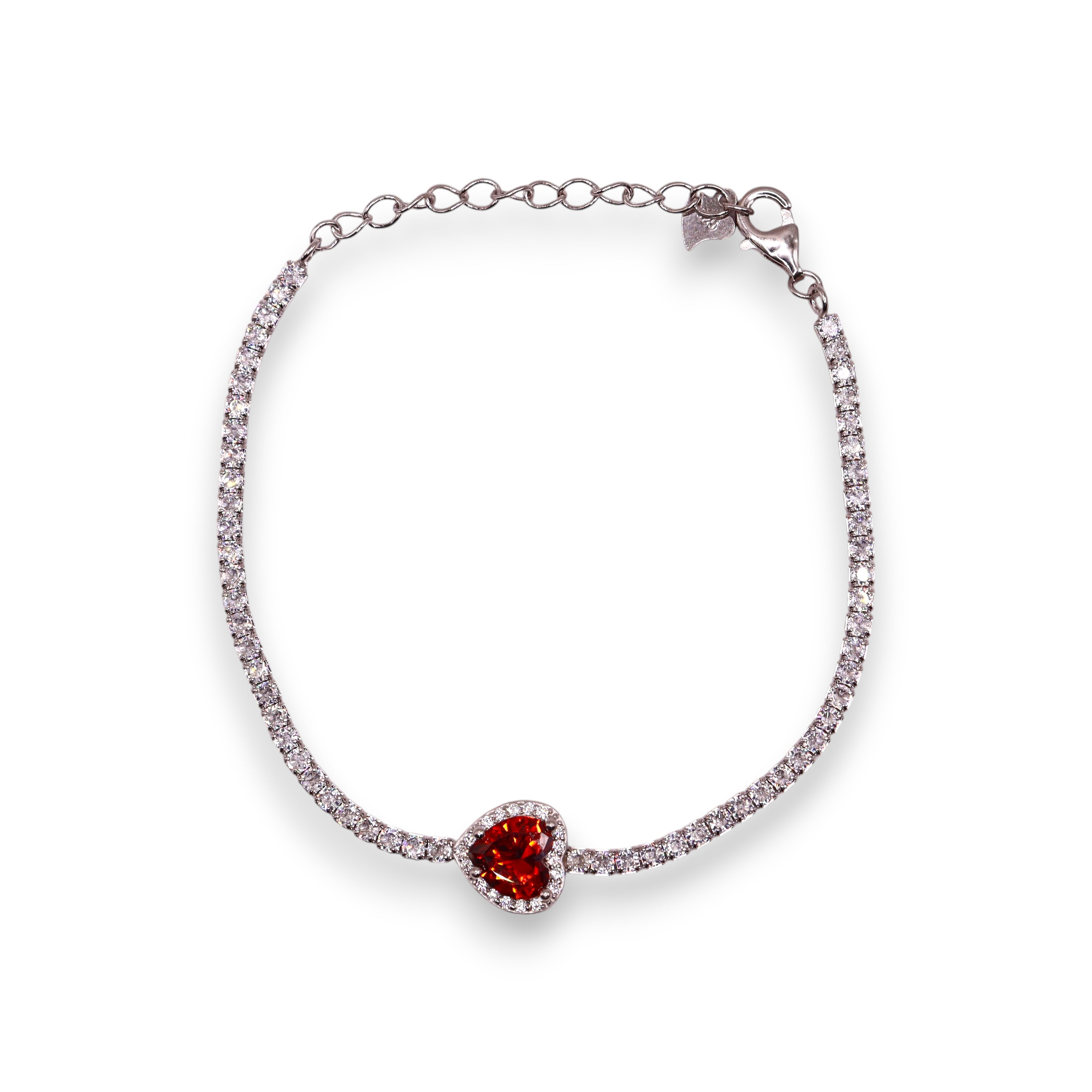 Pulsera Corazón Rojo de plata .925 | Jozep Joyería