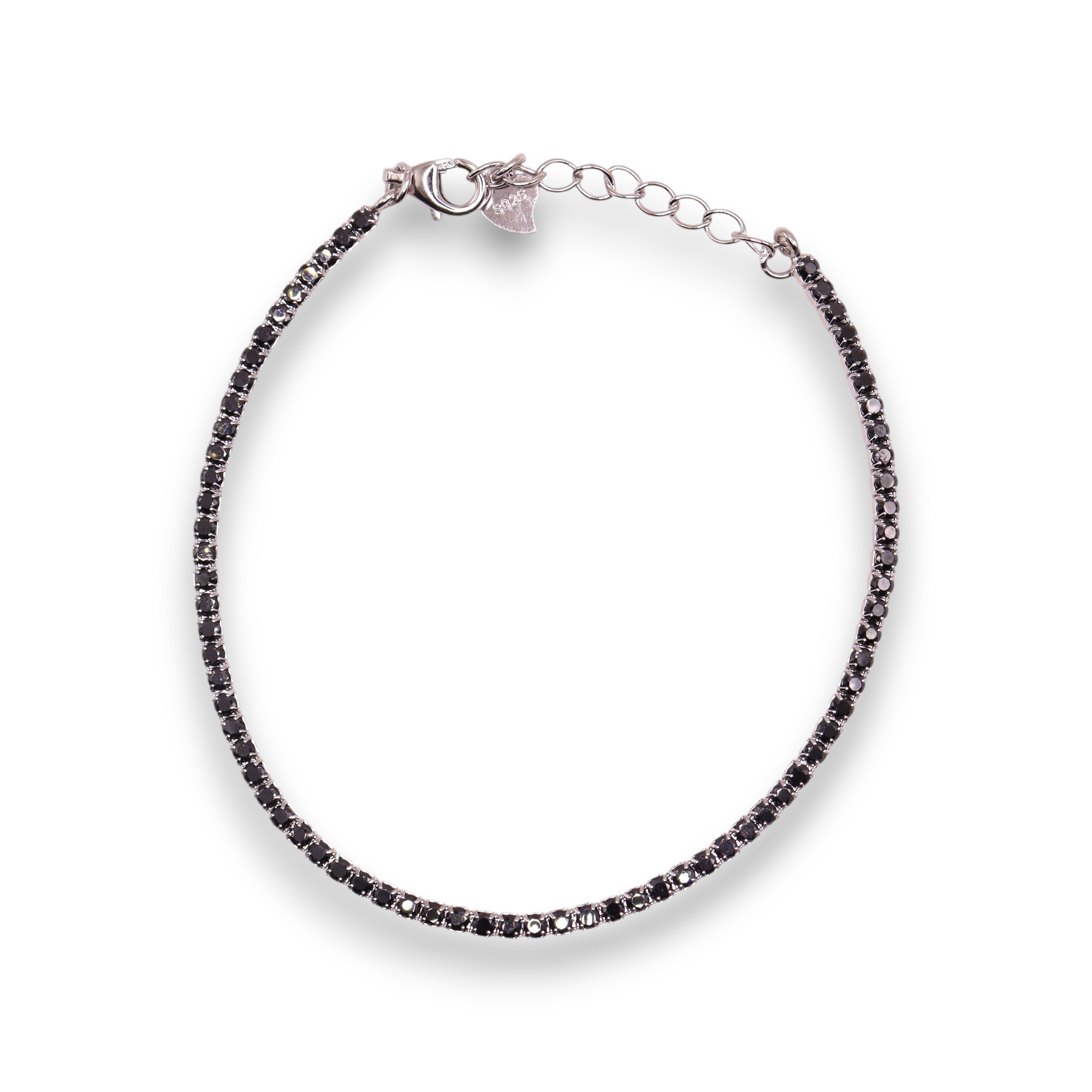 Pulsera tenis negra de plata .925 | Jozep Joyería