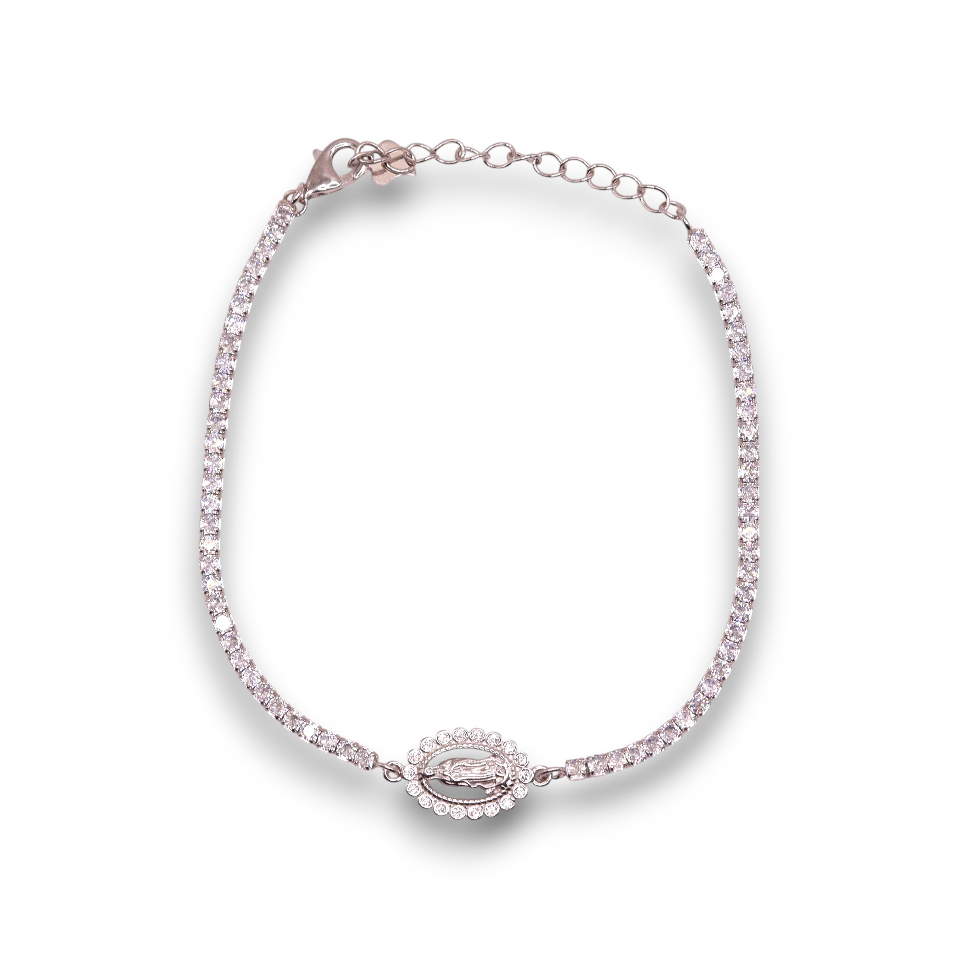 Pulsera de plata .925 con Virgen y zirconias | Jozep Joyería