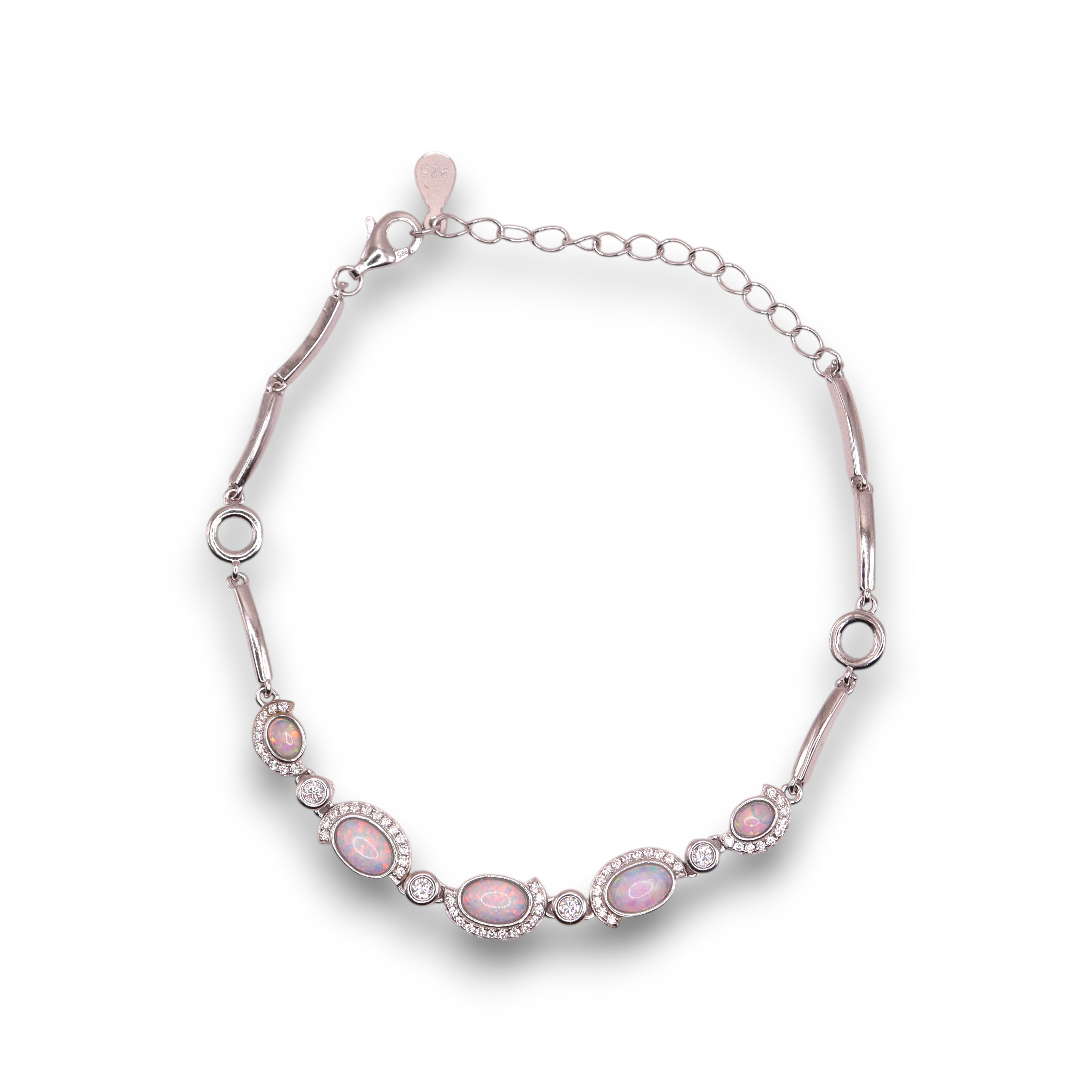 Pulsera de plata .925 con ópalos y zirconias | Jozep Joyería