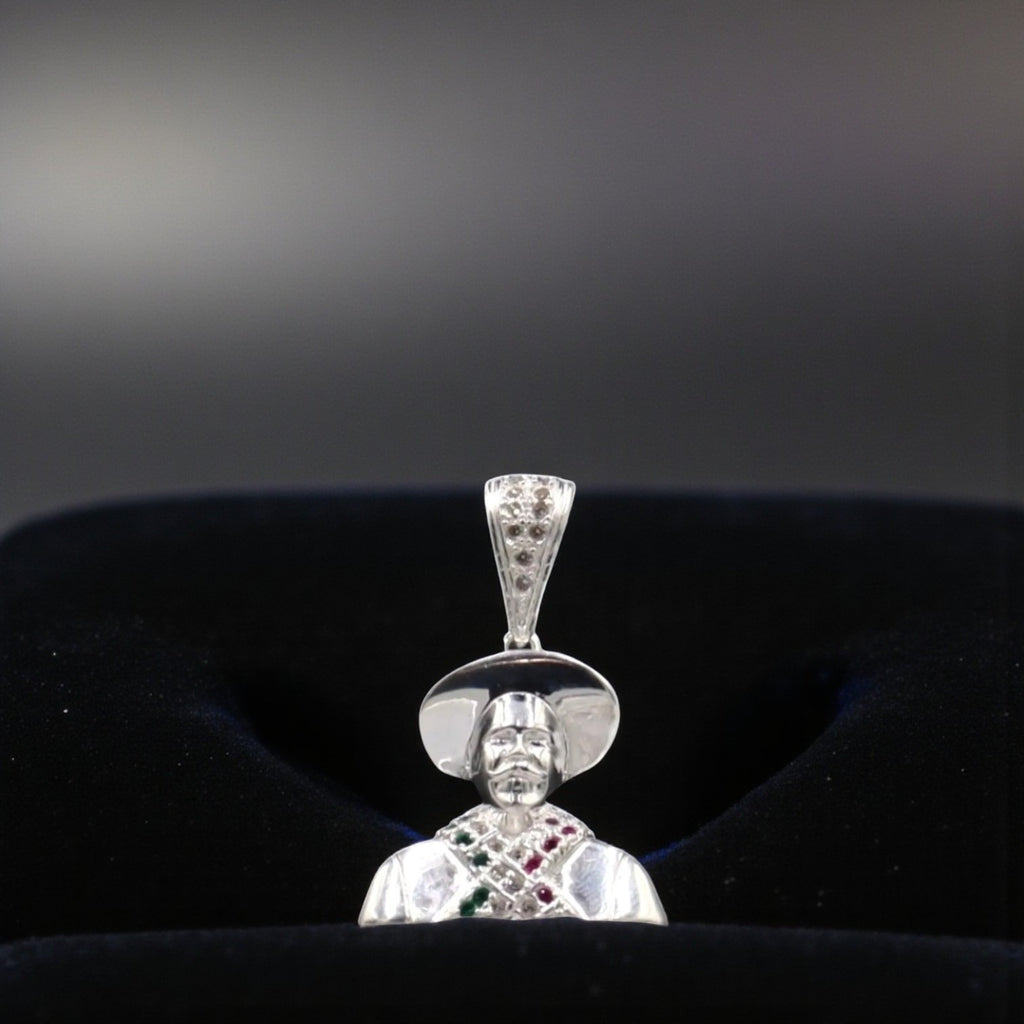 Dije De Pancho Villa + Cadena en Plata .925