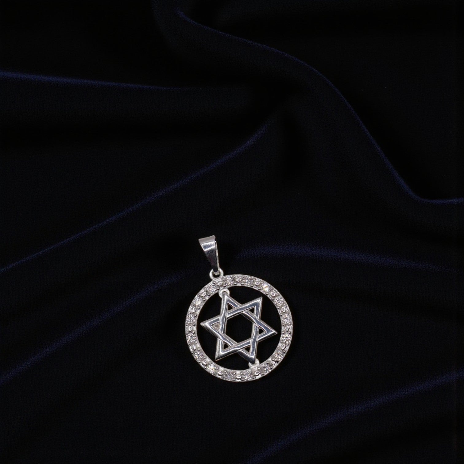 Dije Estrella De David + Cadena en Plata .925