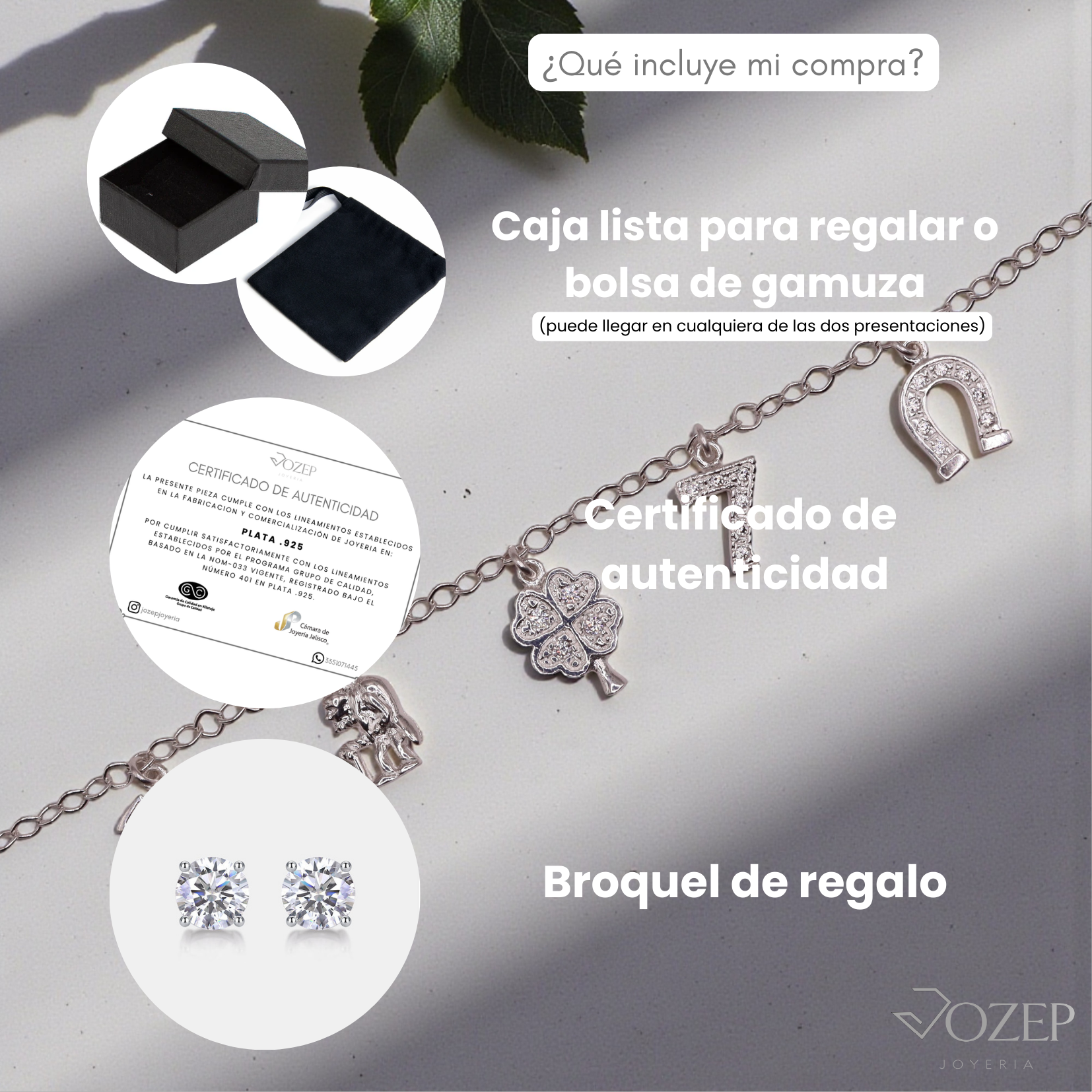 Pulsera Dijes Suerte Plata .925 18 cm  Jozep Joyería