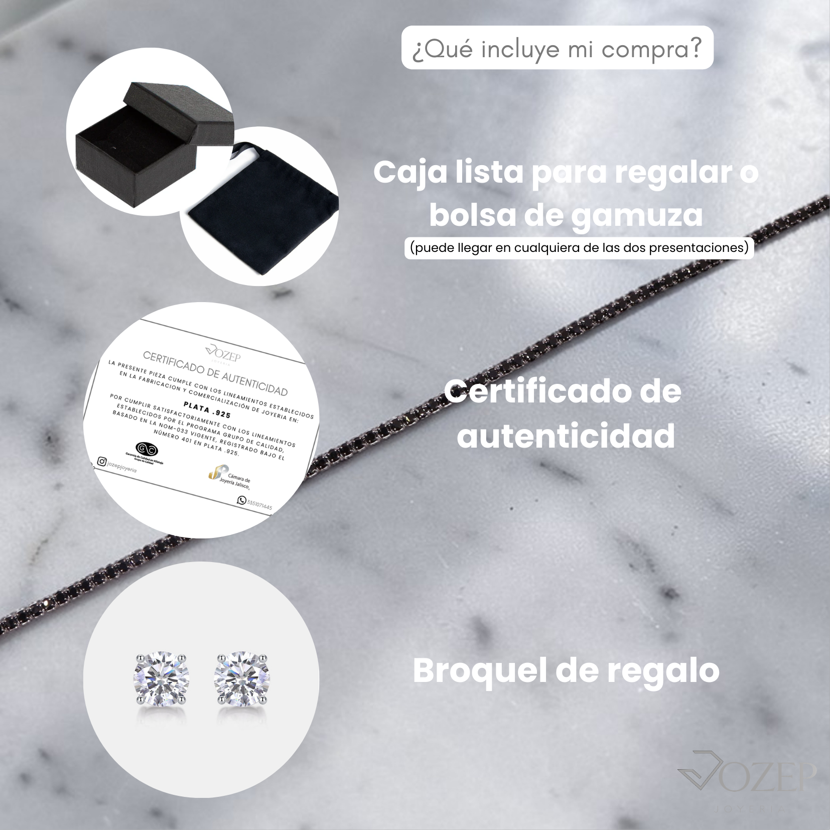 Pulsera tenis negra de plata .925 | Jozep Joyería