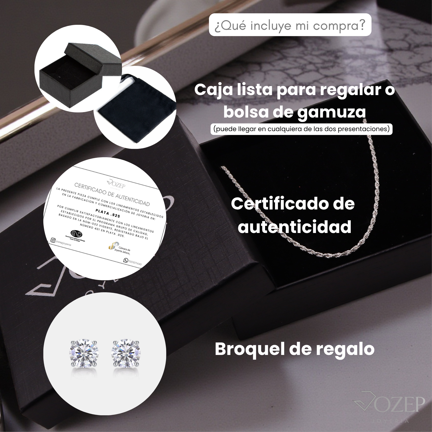 Cadena Torzal 2 mm Plata .925 50, 60 o 70 cm | Jozep Joyería