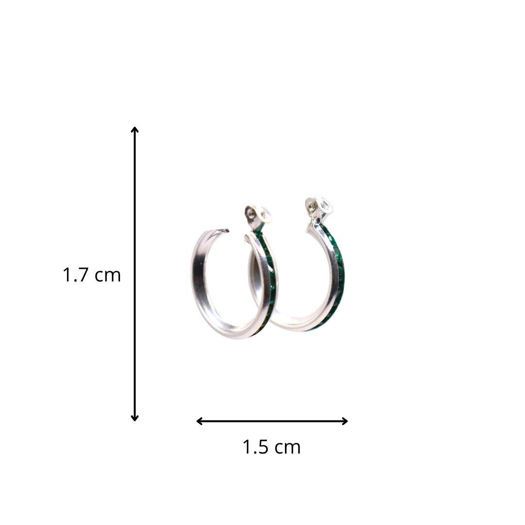 Aretes De Plata .925 Estilo Verde Tamaño Mini