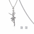 Dije Bailarina Ballet + Cadena En Plata .925