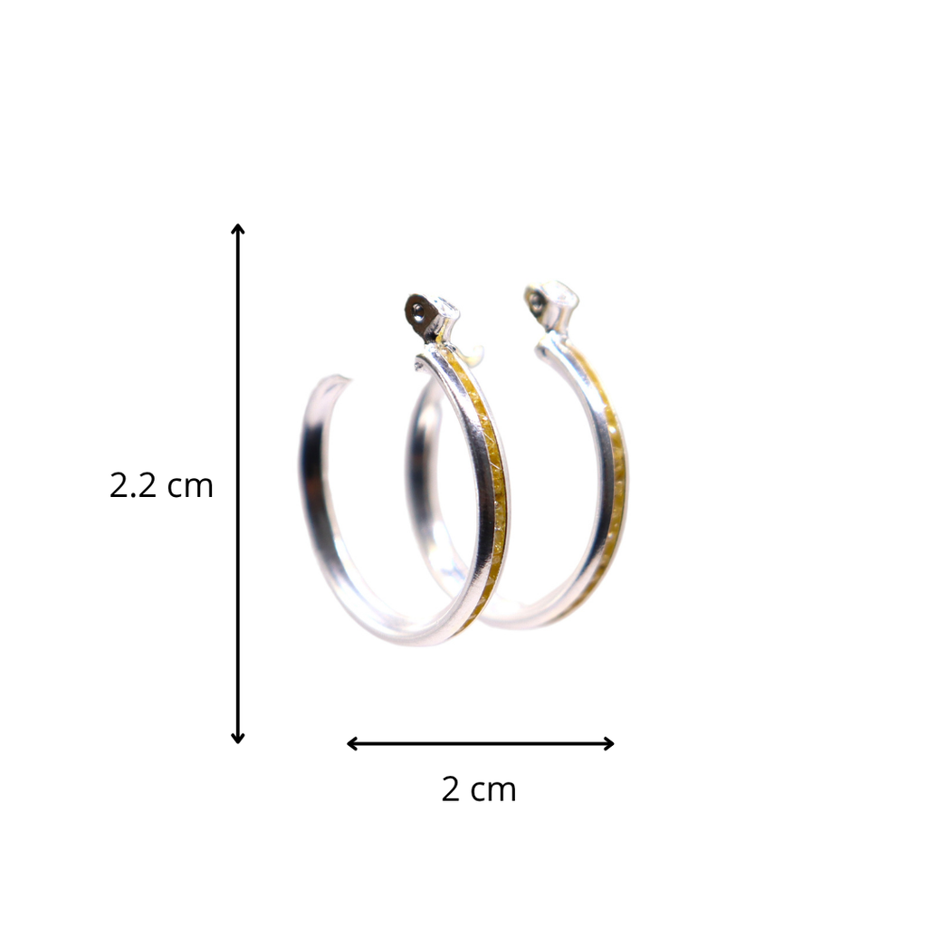 Aretes De Plata .925 Estilo Amarillas Tamaño Chico