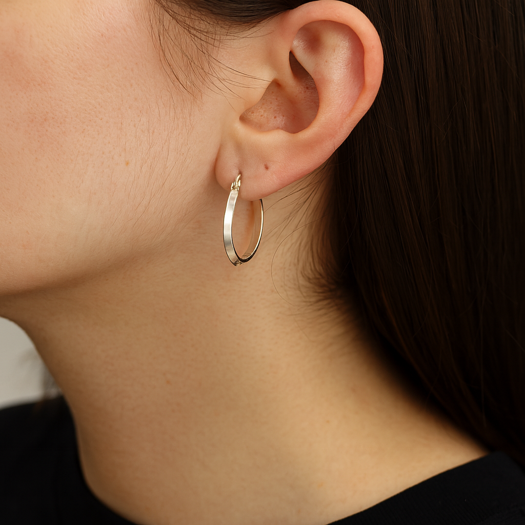 Arracadas Lisas Ovaladas de Plata .925