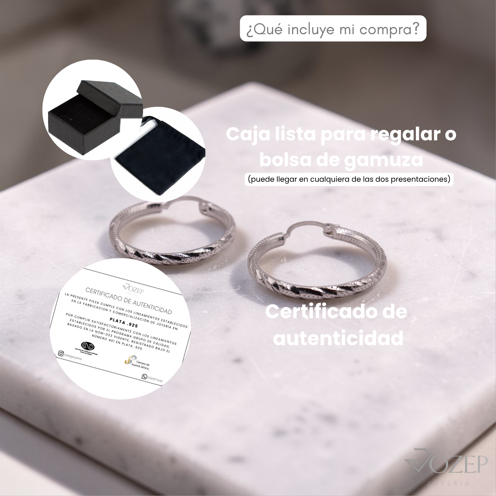 Arracadas Texturizadas de Plata .925
