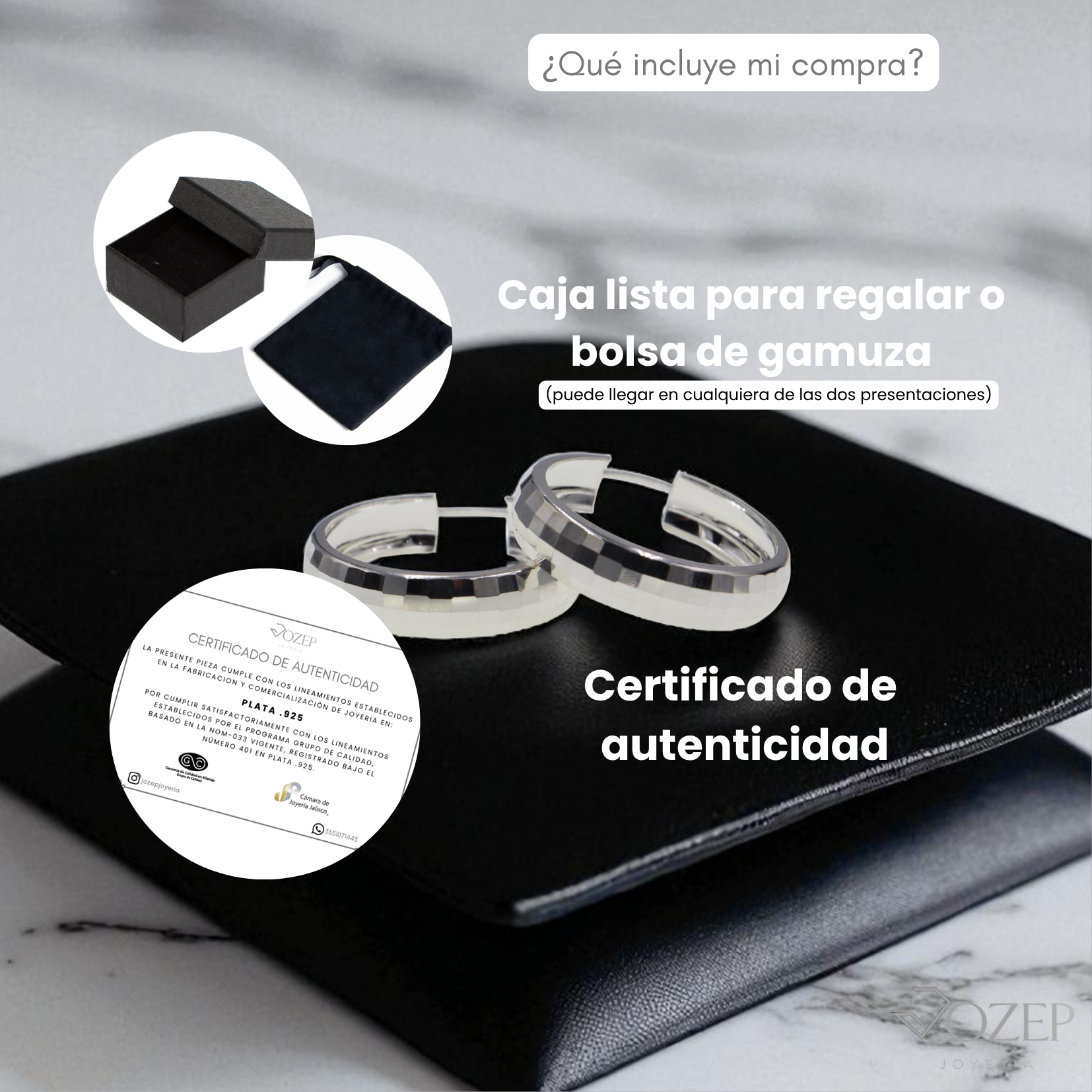 Arracadas Grabada Cuadros de Plata .925