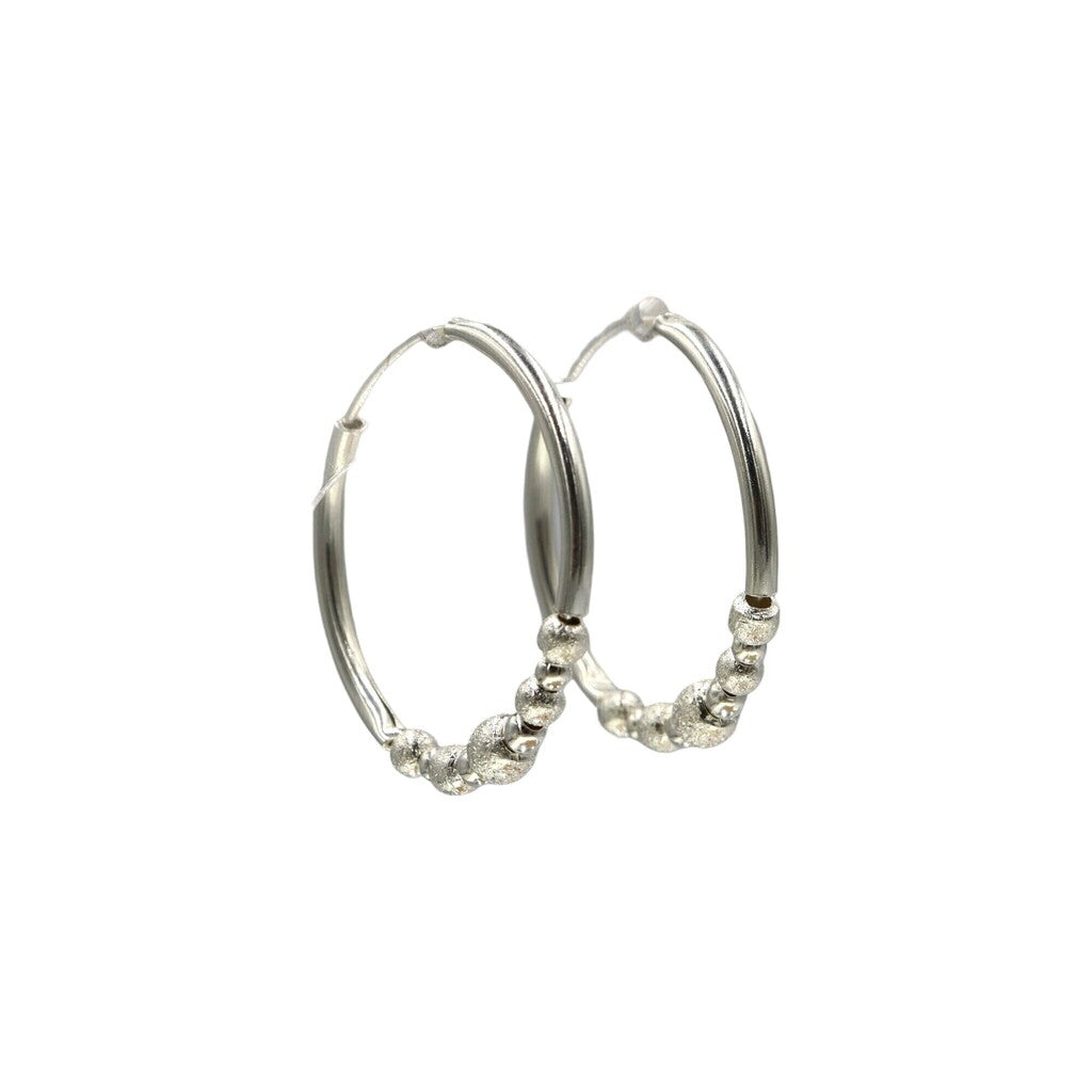 Arracadas Cuenta Redonda Grande de Plata .925