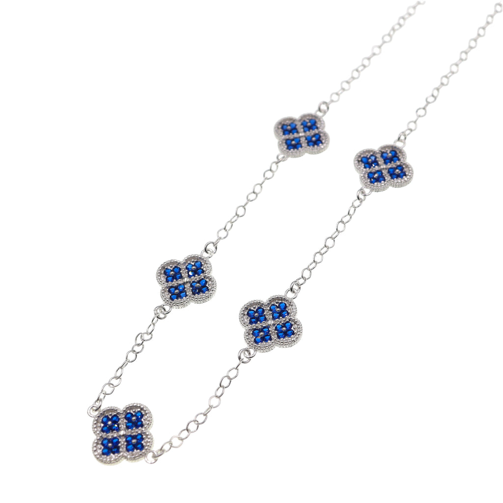 Cadena De Plata.925 Con Treboles Y Circonias