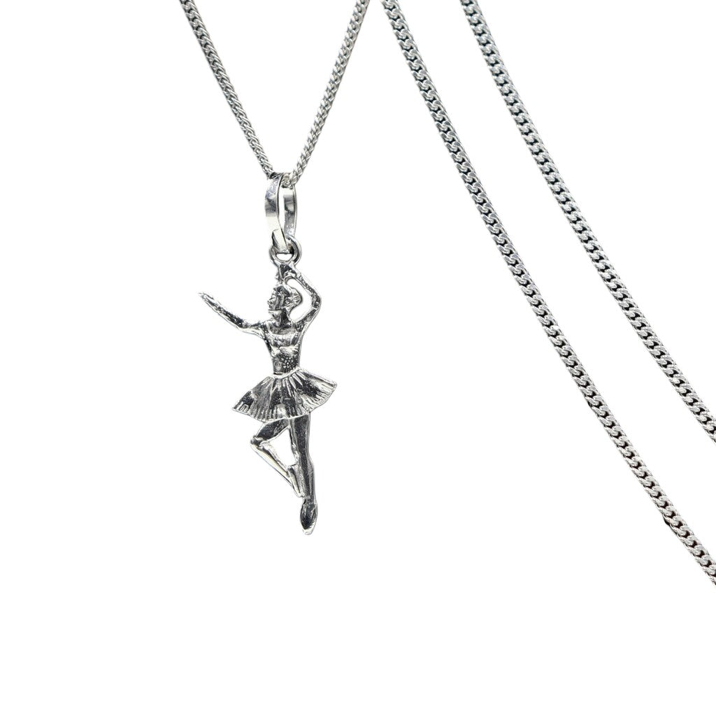 Dije Bailarina Ballet + Cadena En Plata .925