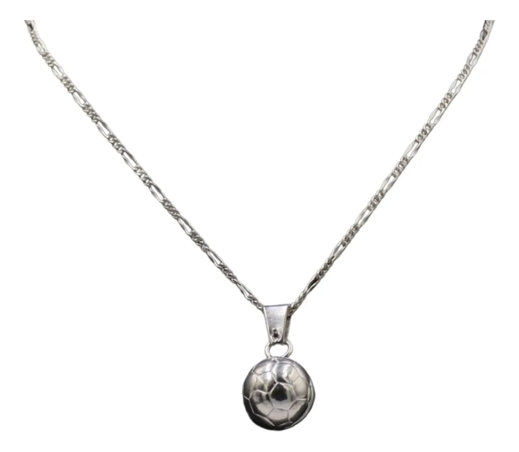 Dije Balón de Futbol + Cadena en plata .925