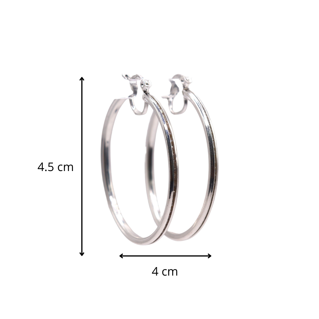 Aretes De Plata .925 Estilo Blancas Grandes
