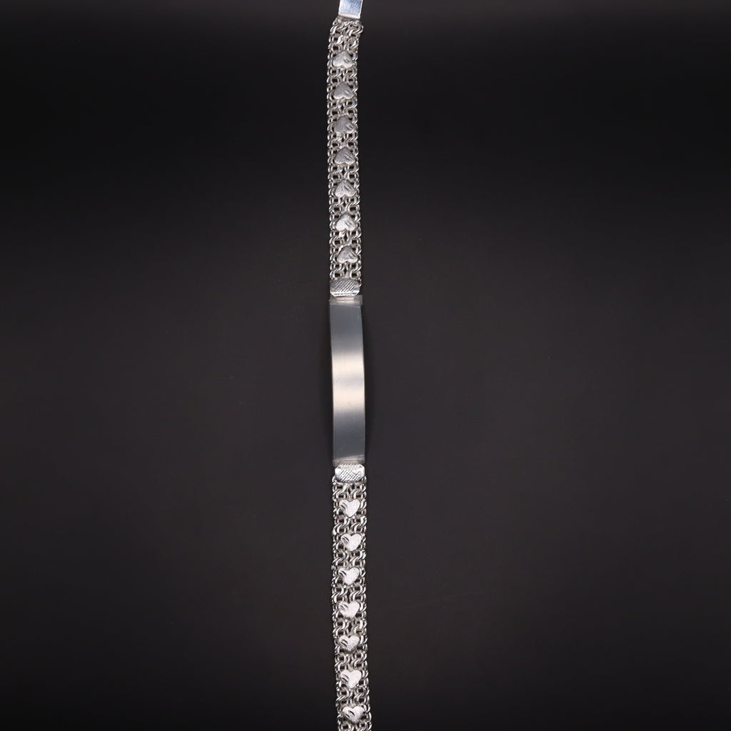 Esclava De Plata .925 Estilo Chino Con Corazones 19 cm