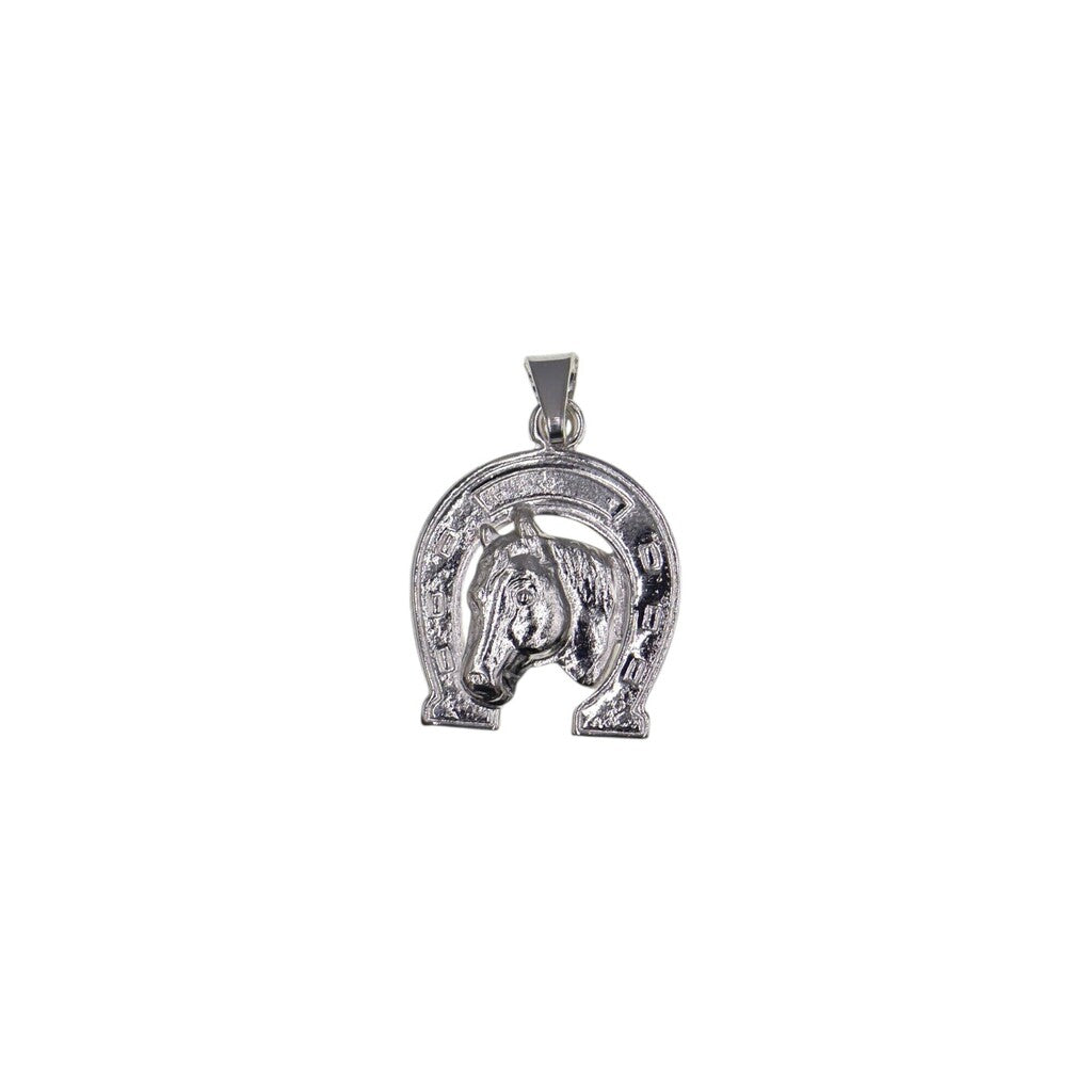 Dije Caballo Con Herradura + Cadena en Plata .925