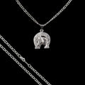 Dije Caballo Con Herradura + Cadena en Plata .925