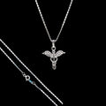 Dije Caduceo Médico + Cadena en Plata .925