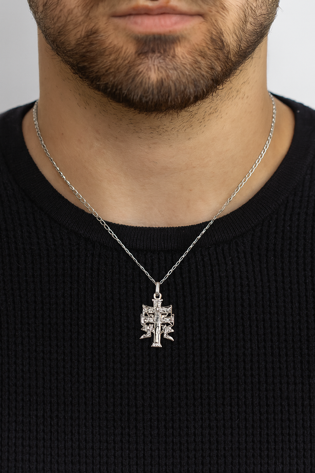 Dije Caravaca Mediana + Cadena En Plata .925