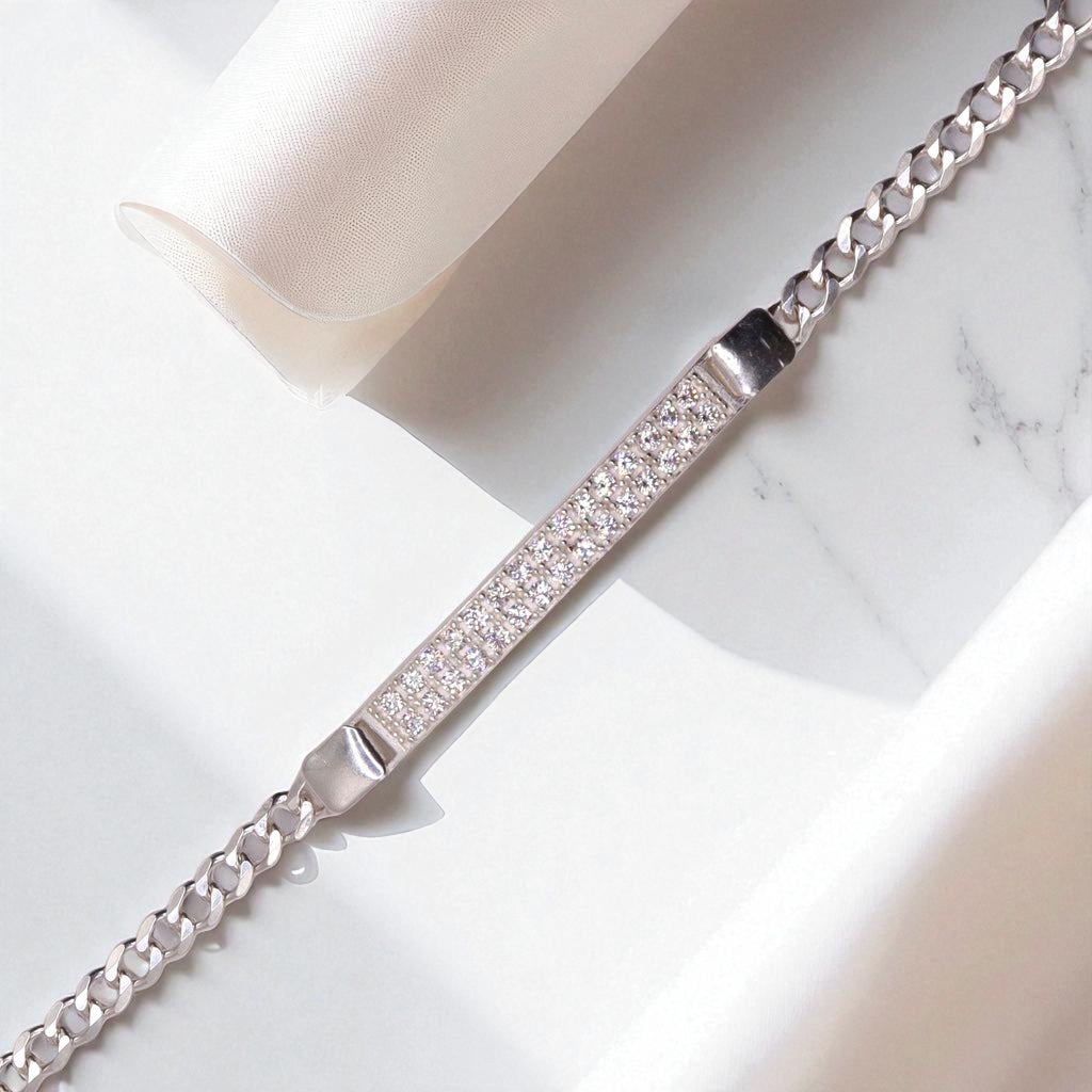 Esclava De Plata .925 Con Circonias Blancas 17.5 cm